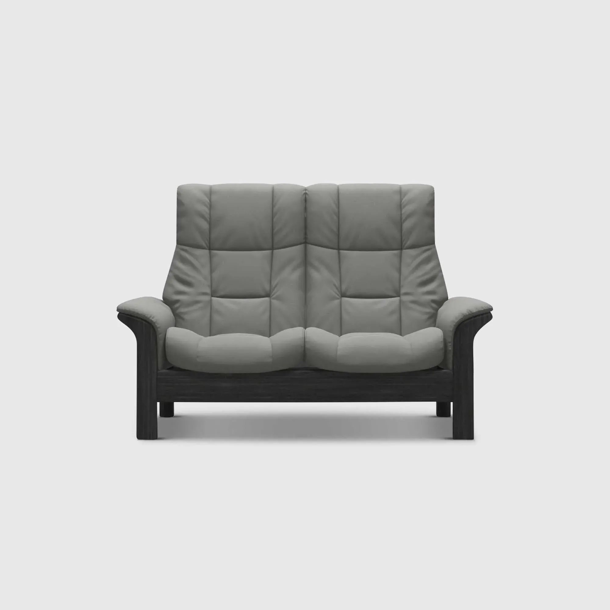 Stressless Windsor High Back 2-Seater Recliner - Grey, Leather