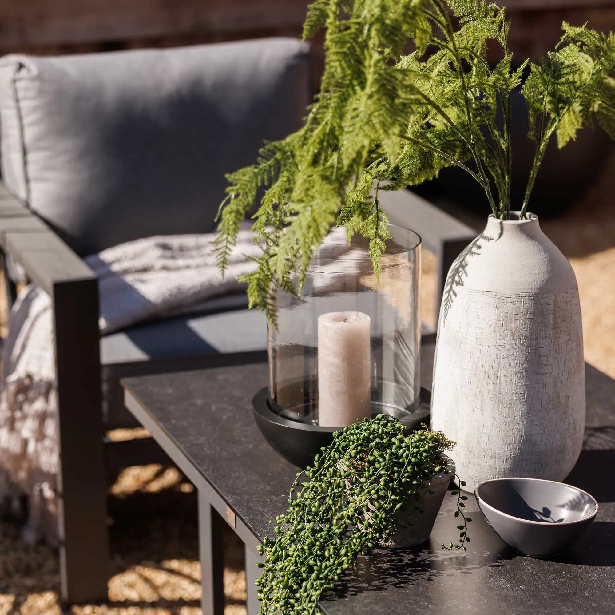 String Of Pearls Potted Plant - Pearl, Metal