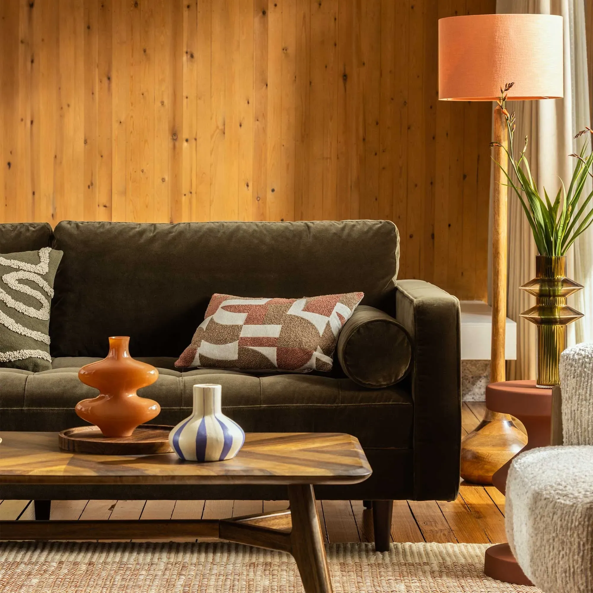 Striped Glass Vase - Blue