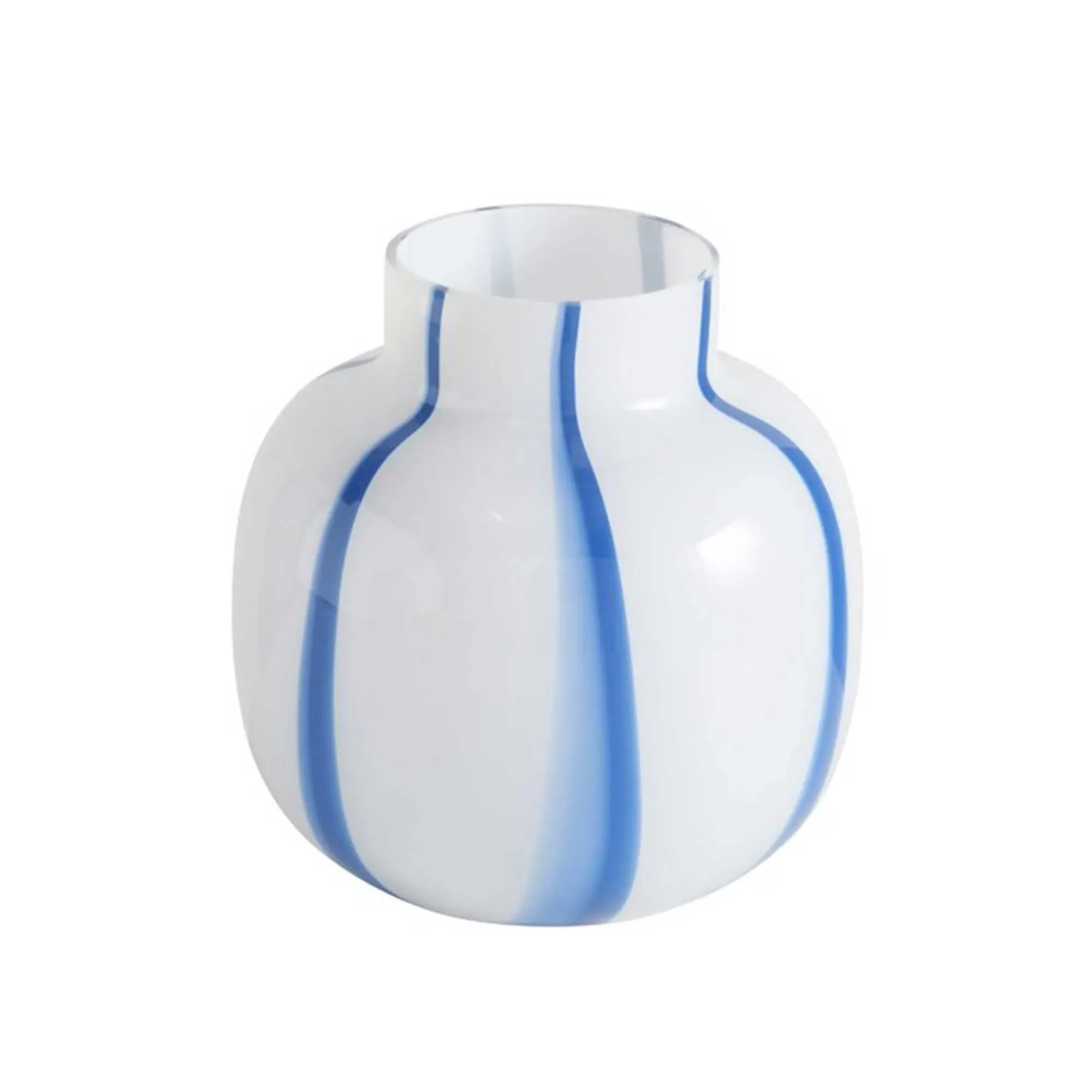 Striped Glass Vase - Blue