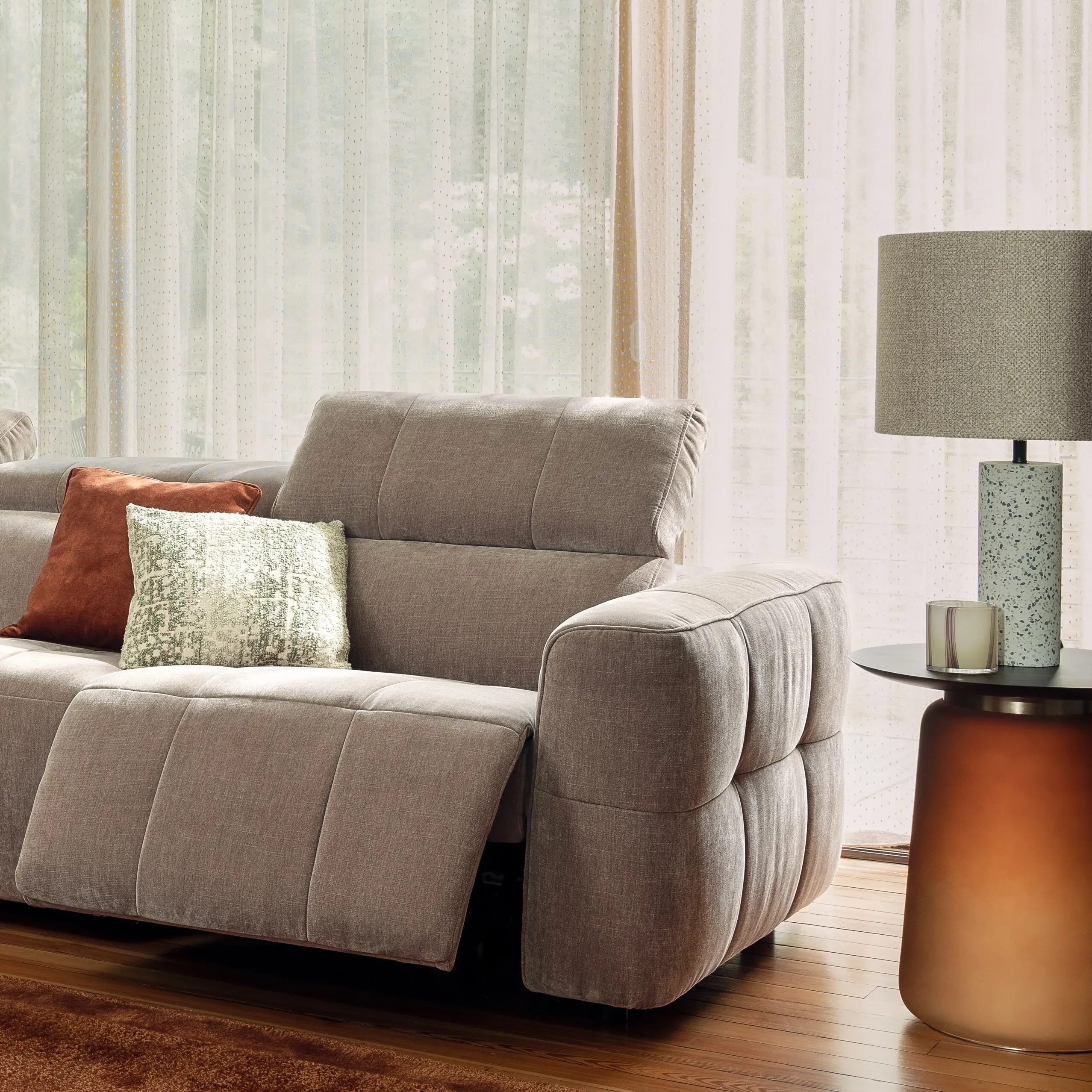 Striped Glass Votive - Neutral