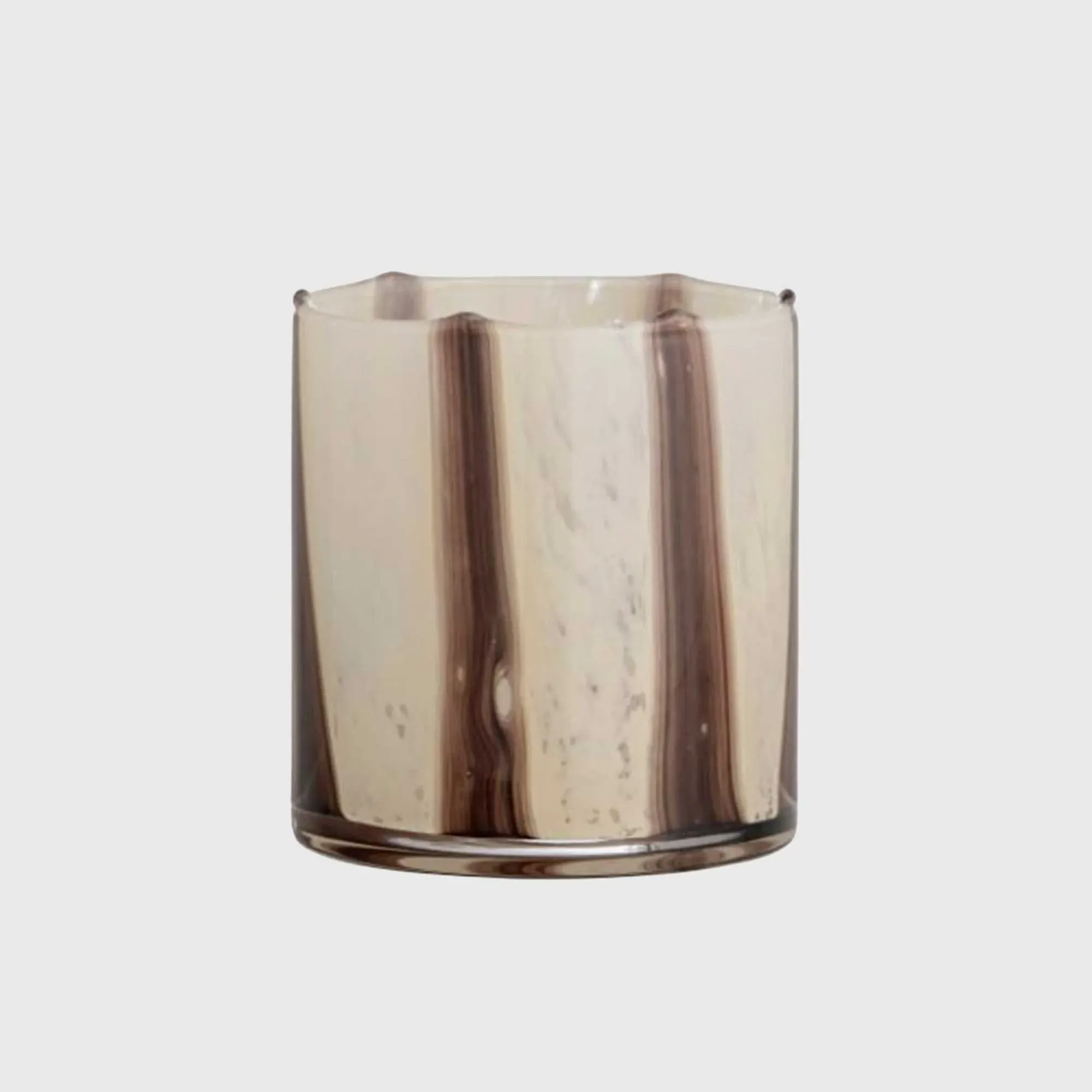 Striped Glass Votive - Neutral image