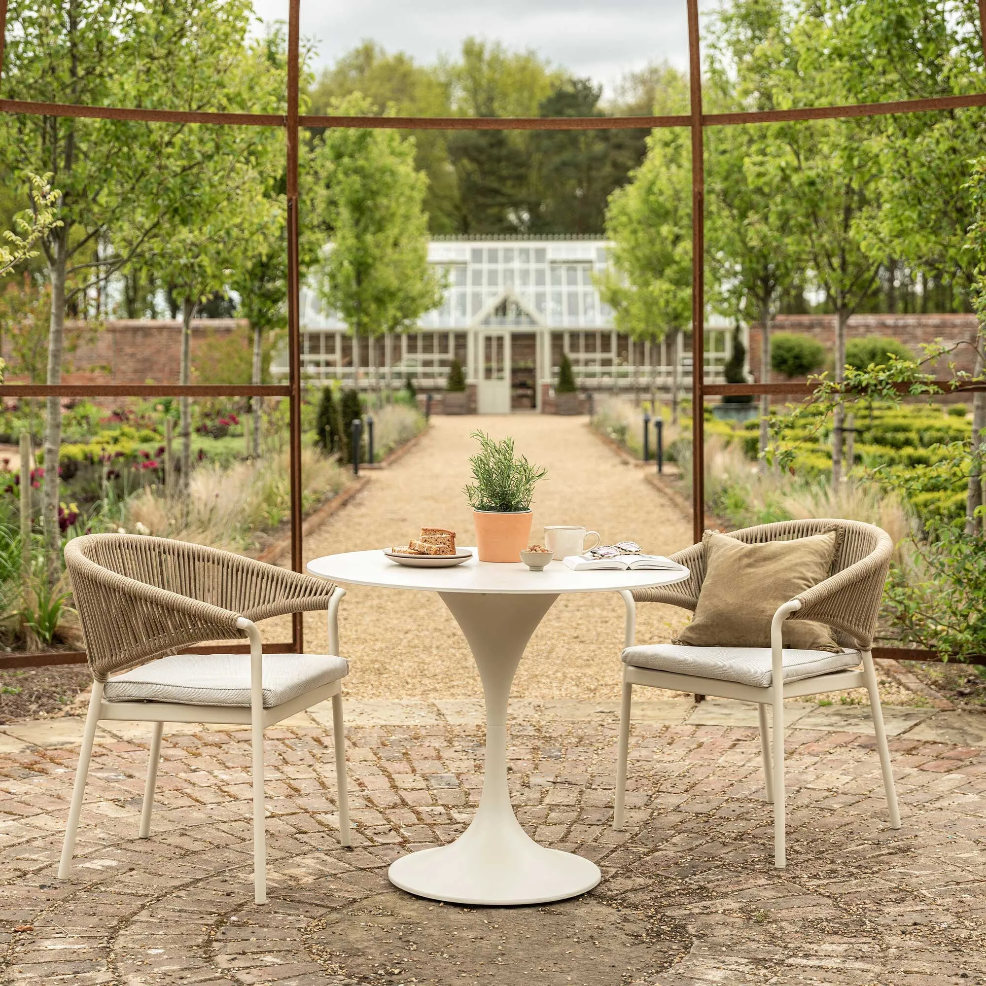 Sydney Garden Rope Back Dining Chair - White