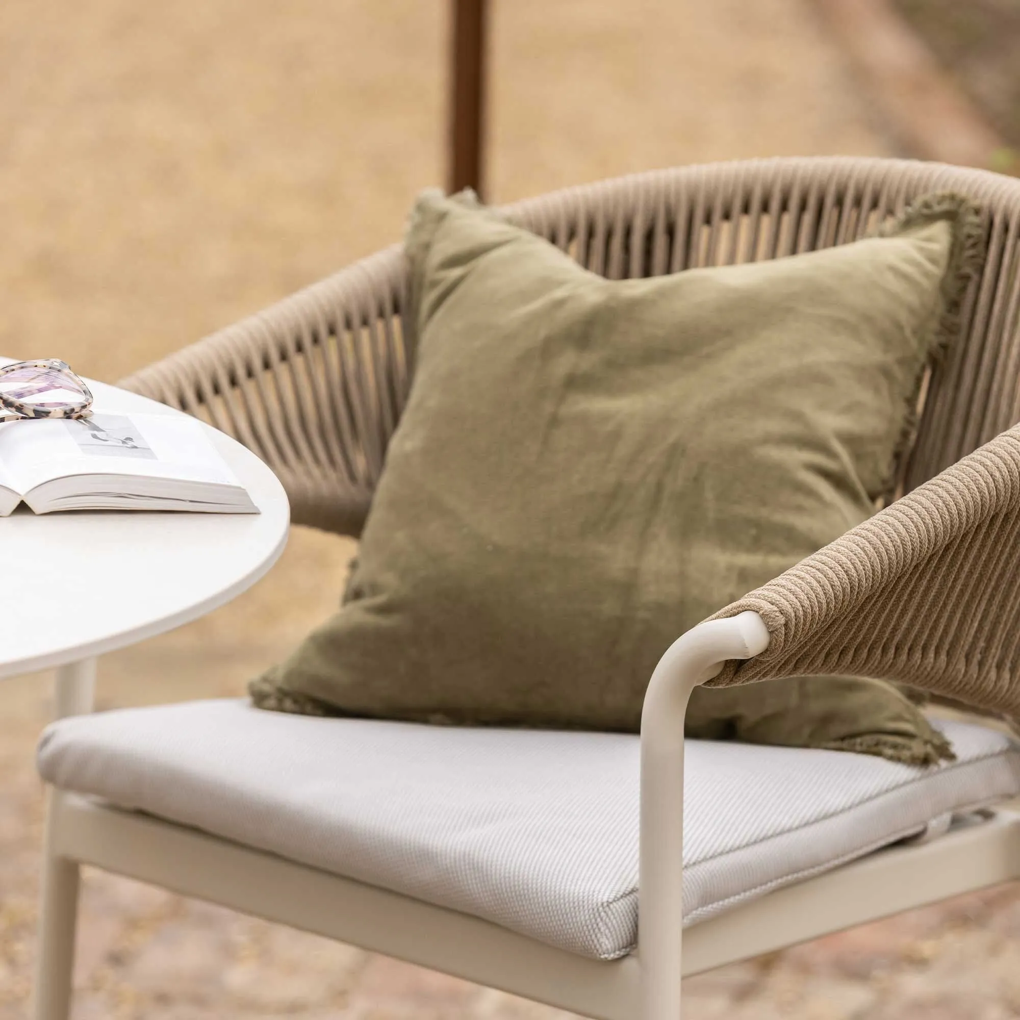 Sydney Garden Rope Back Dining Chair - White