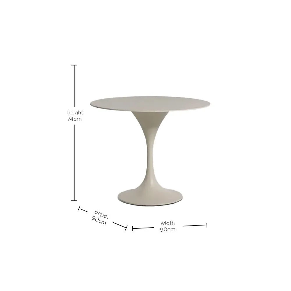 Sydney Garden Round Dining Table - White, Ceramic Stone