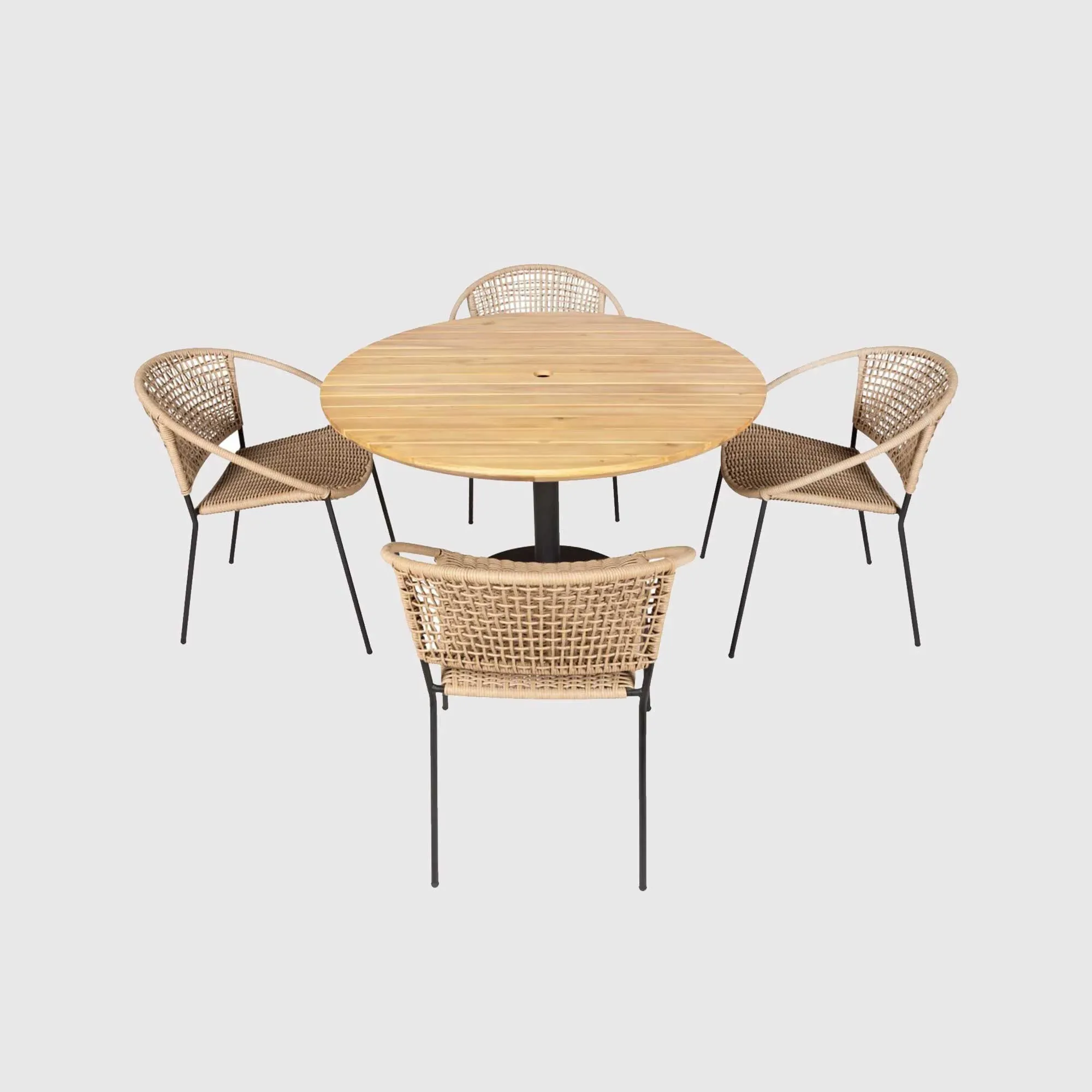 Taboga 4-Seater Outdoor Dining Set - Neutral, Teak