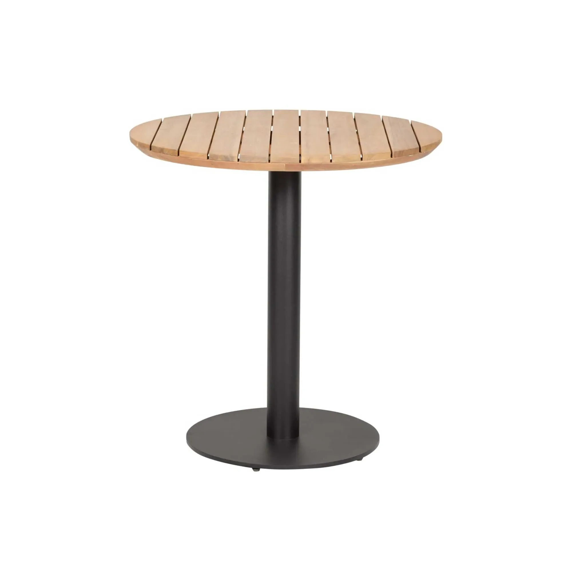 Taboga Round Outdoor Bistro Dining Set - Black, Teak