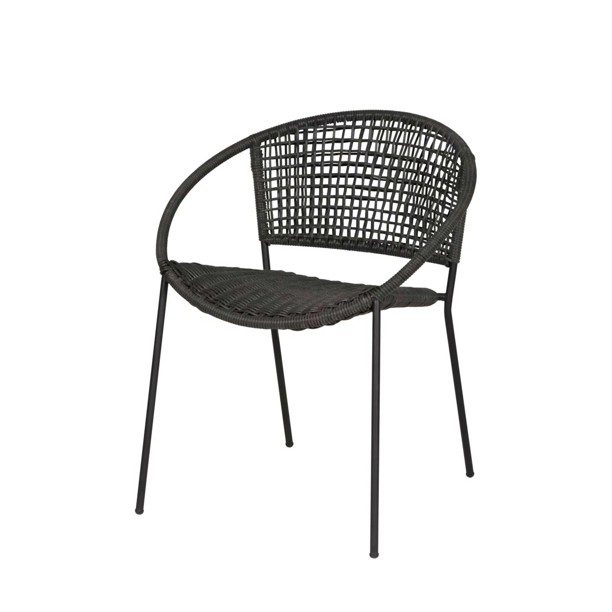 Taboga Round Outdoor Bistro Dining Set - Black, Teak