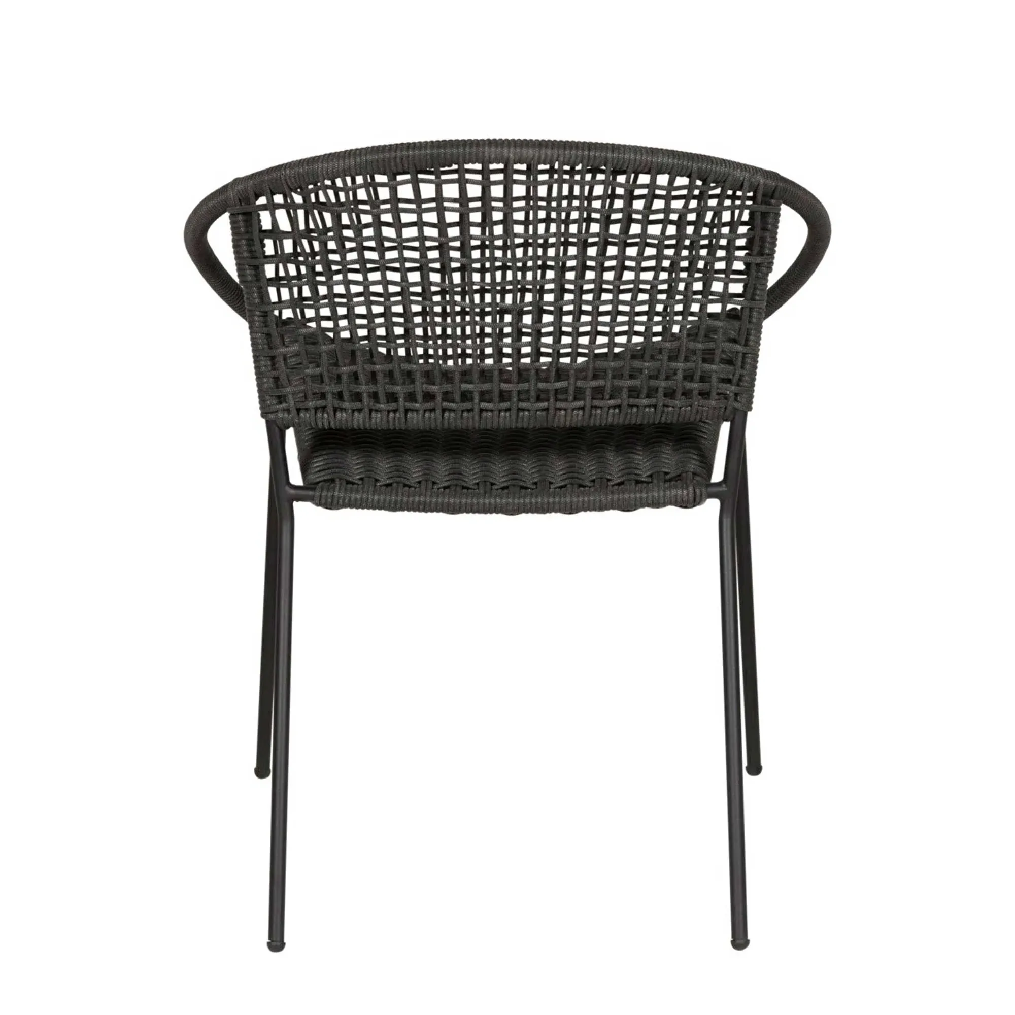 Taboga Round Outdoor Bistro Dining Set - Black, Teak