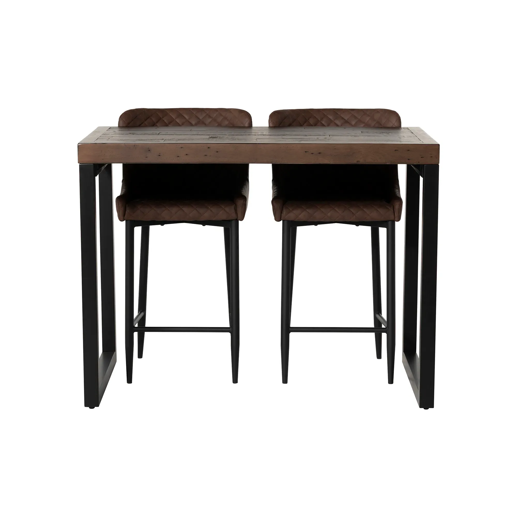 Tacoma Bar Table & 2 Rivington Counter Stools - Brown, Wood