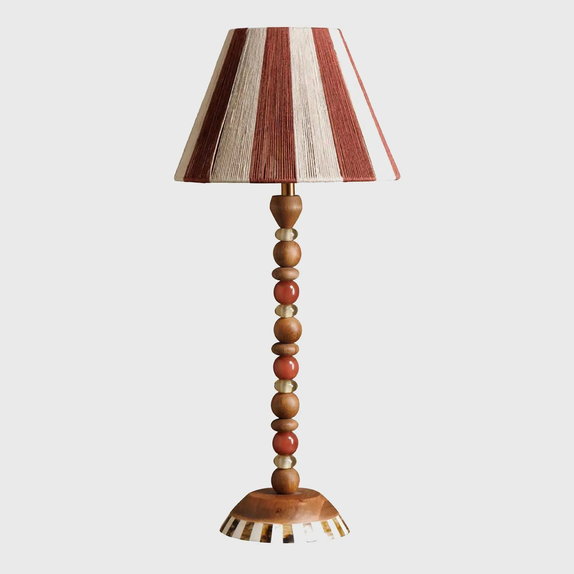Tall Beaded Table Lamp - Mango Wood