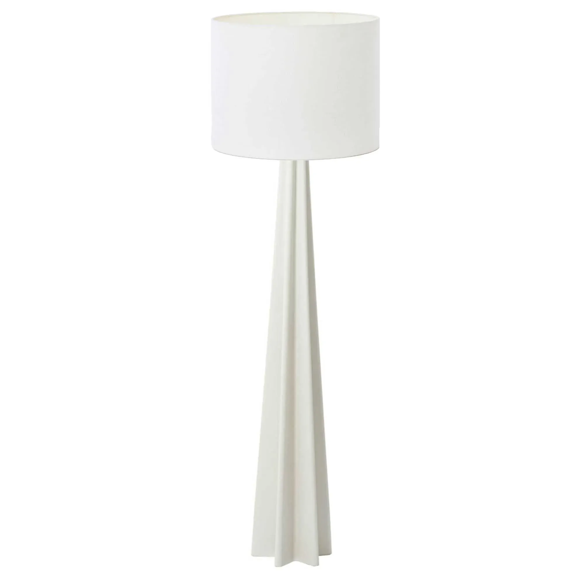 Tall Fluted Floor Lamp - White, Metal
