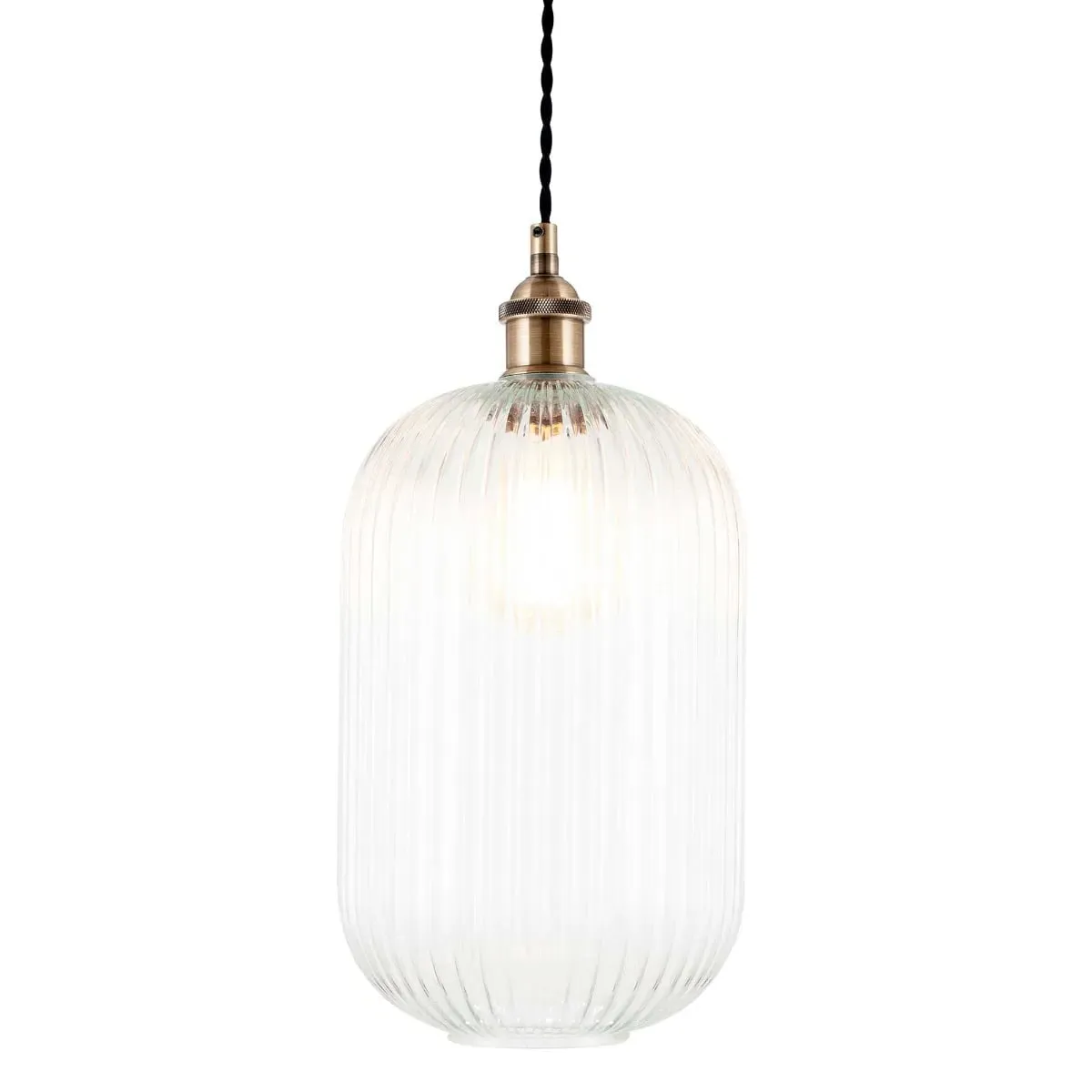 Tall Glass Pendant Light - White