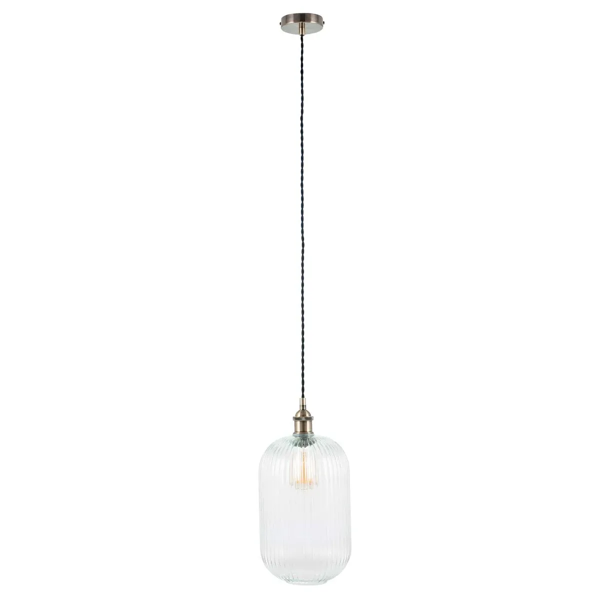 Tall Glass Pendant Light - White