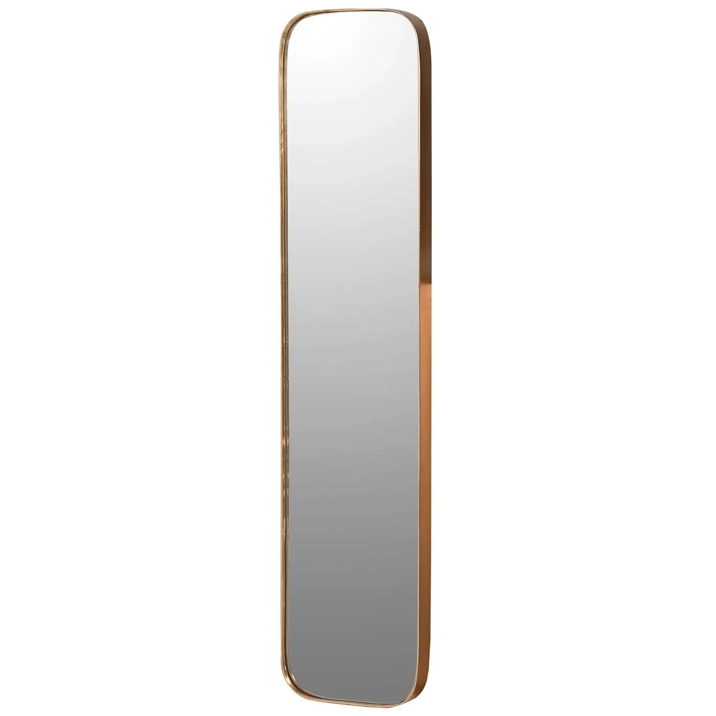 Tall Slim Square Mirror - Gold, Metal