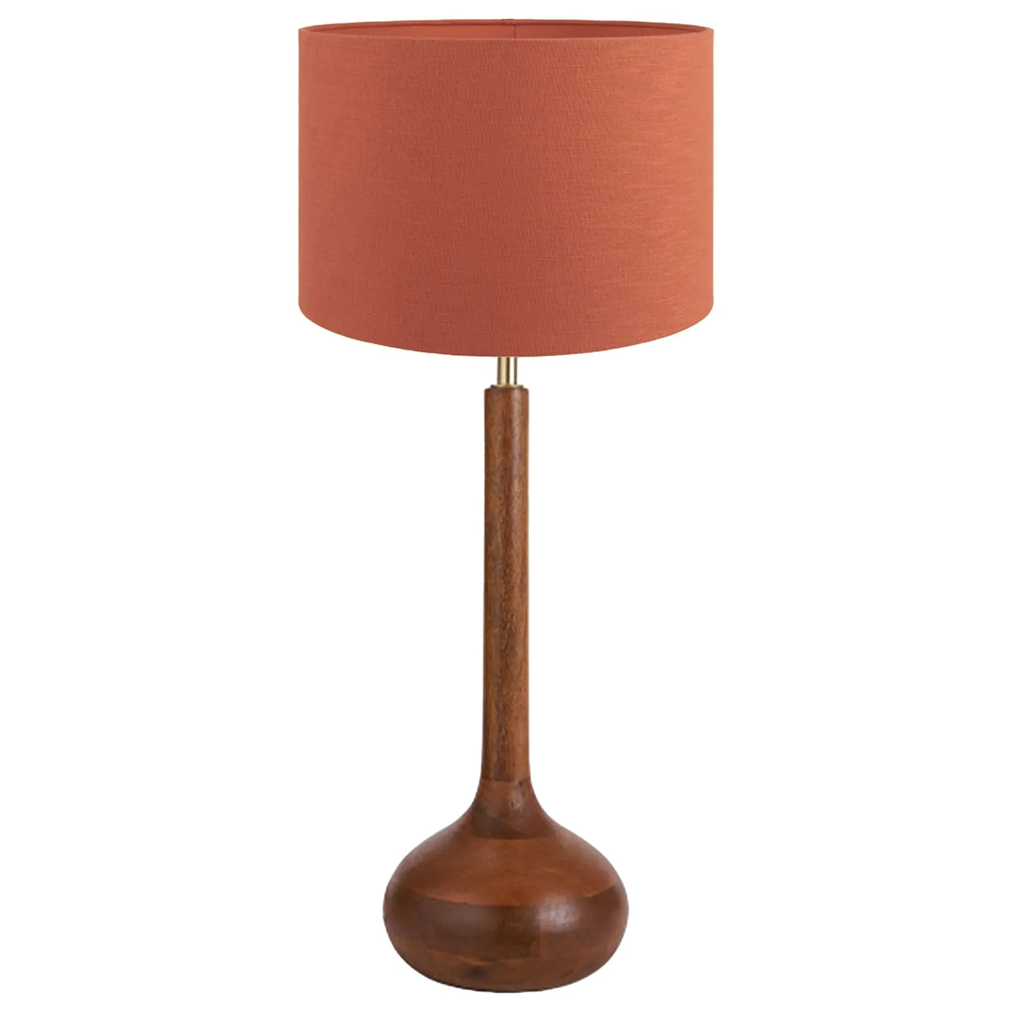 Tall Wooden Table Lamp - Brown, Mango Wood