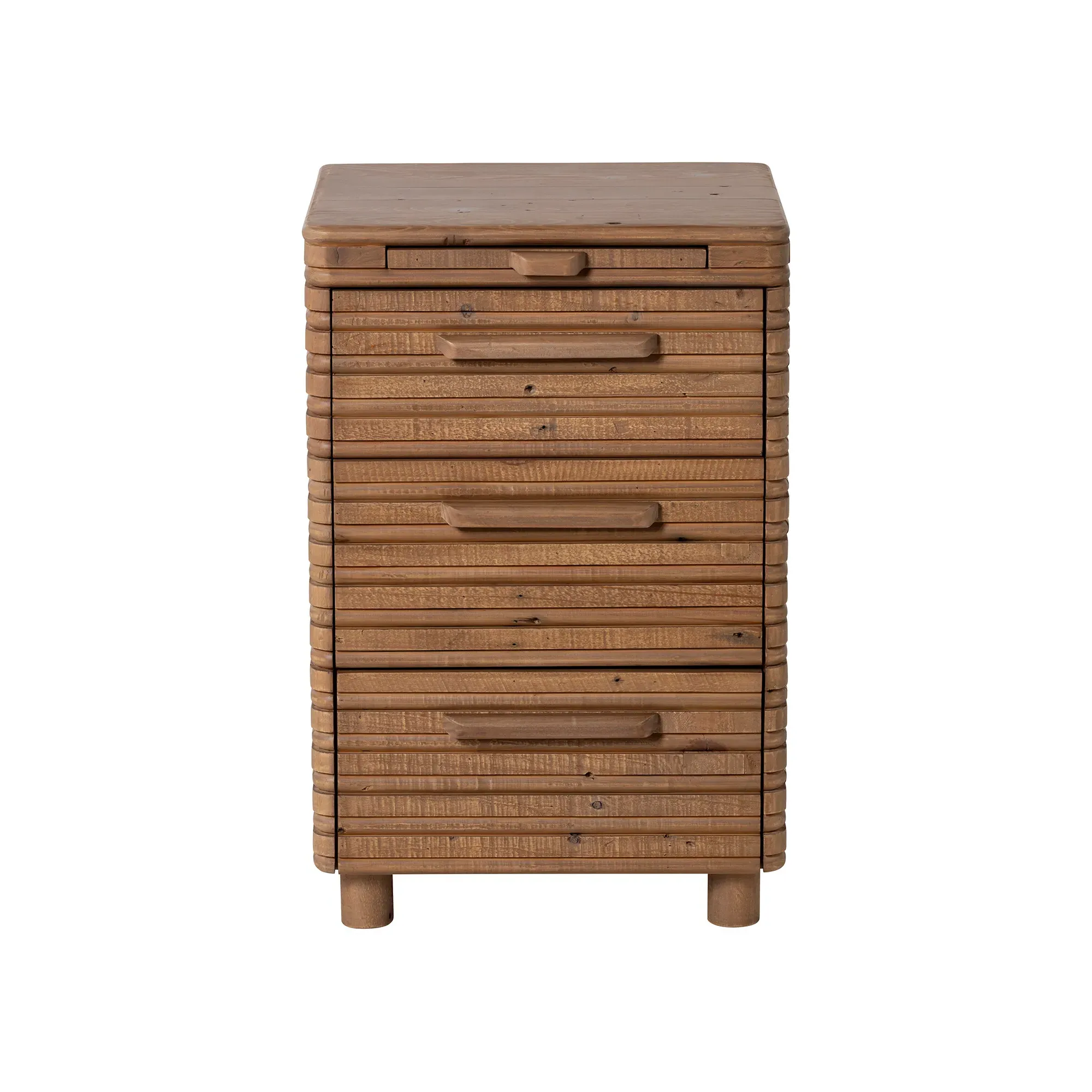 Tamia 3 Drawer Bedside Table - Brown, Wood