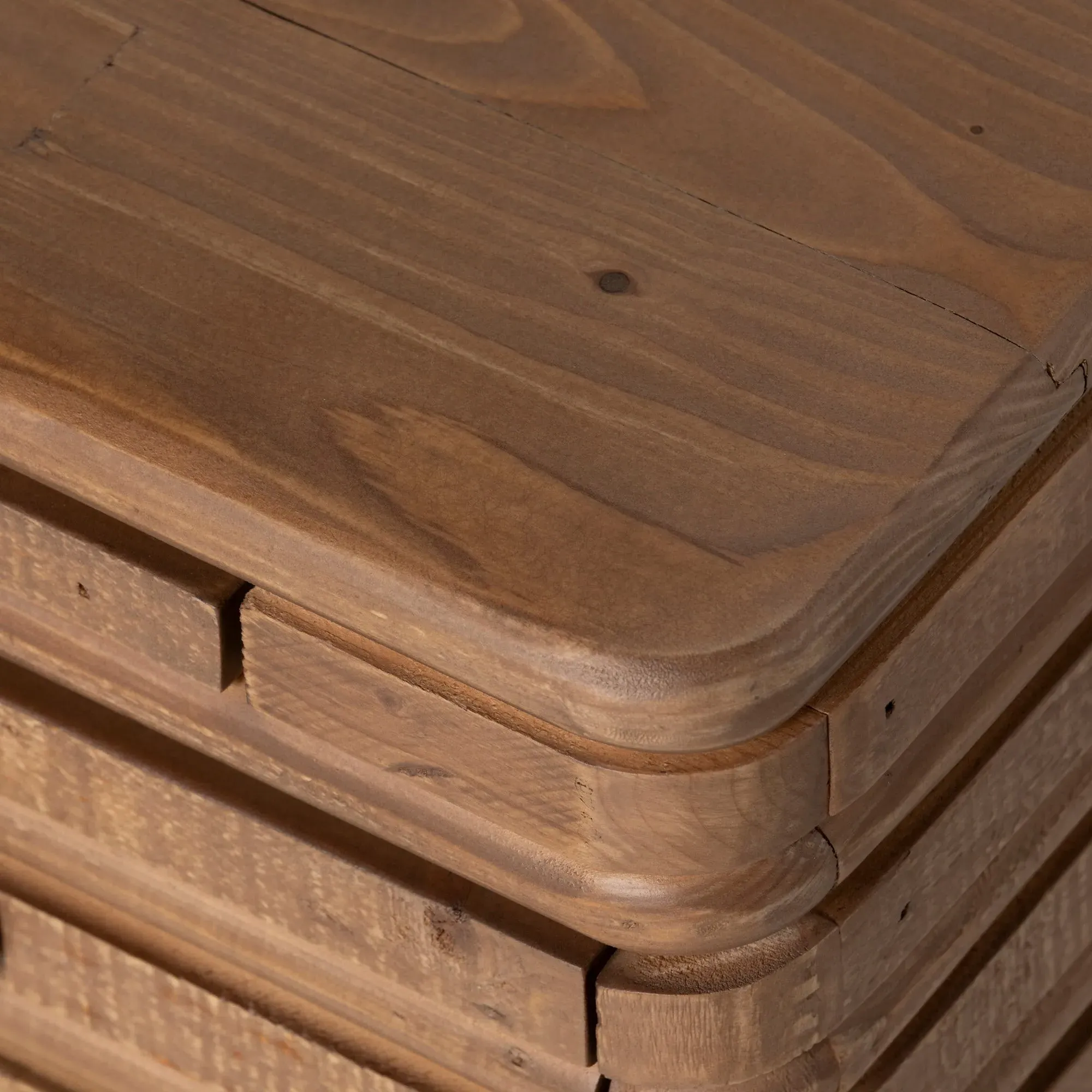 Tamia 3 Drawer Bedside Table - Brown, Wood