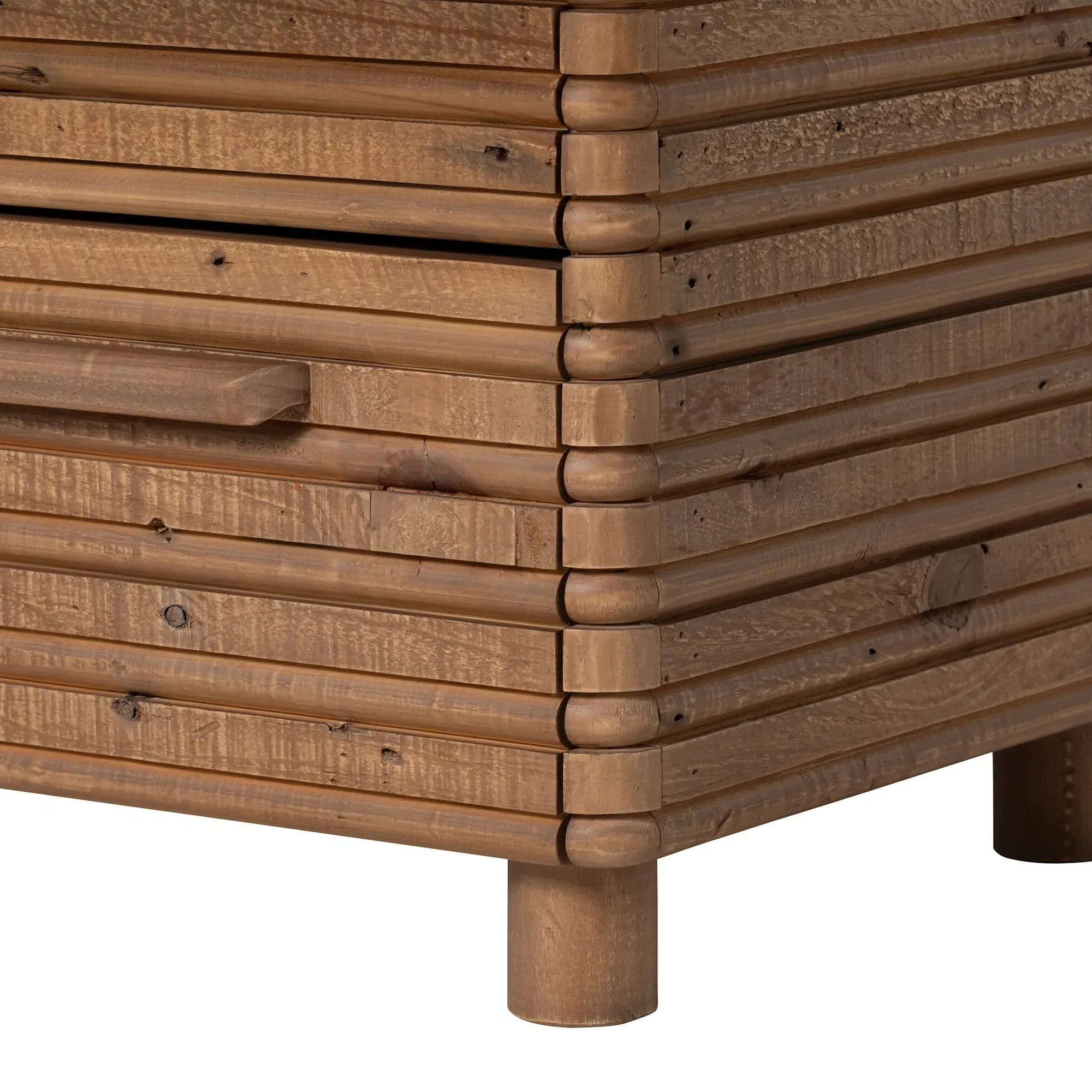 Tamia 3 Drawer Bedside Table - Brown, Wood