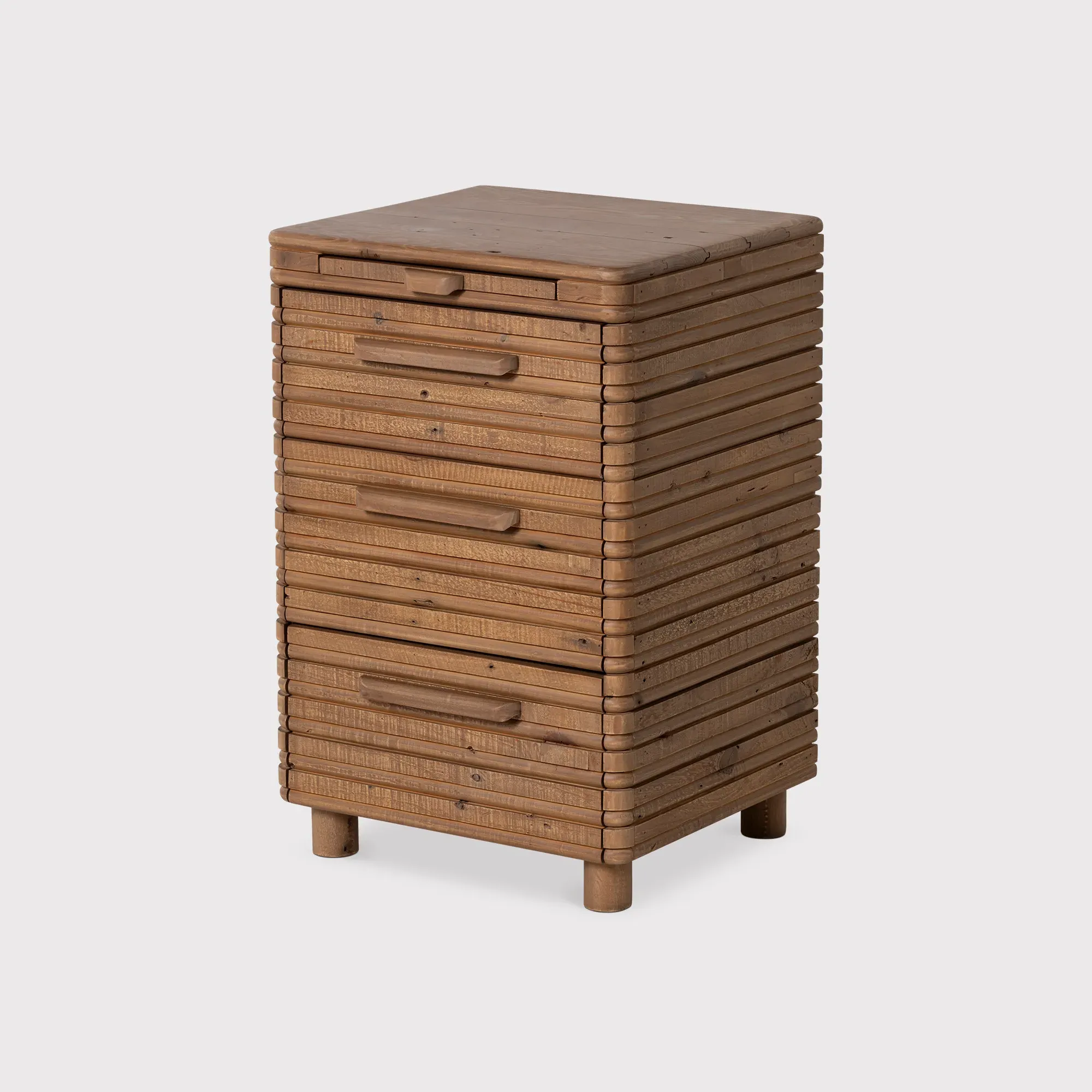 Tamia 3 Drawer Bedside Table - Brown, Wood