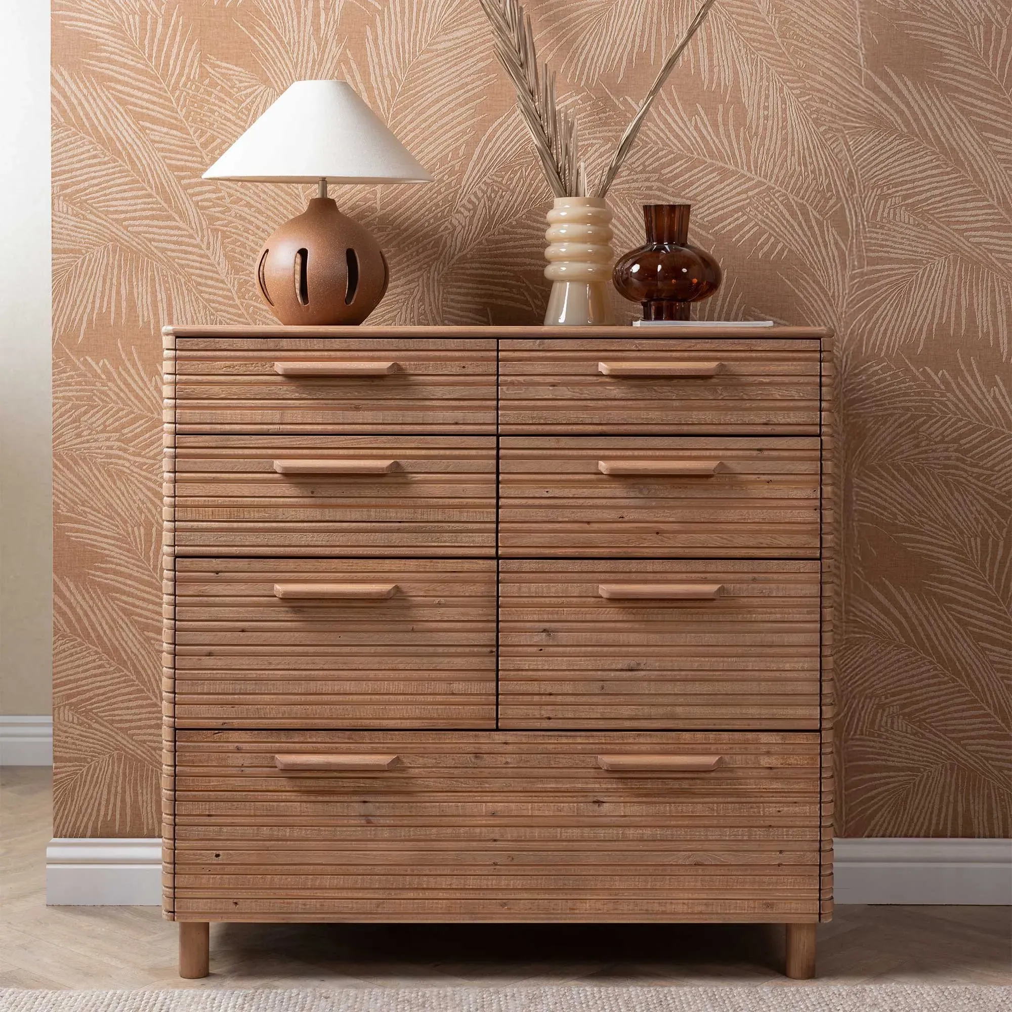 Tamia 7 Drawer Chest - Brown, Reclaimed Wood