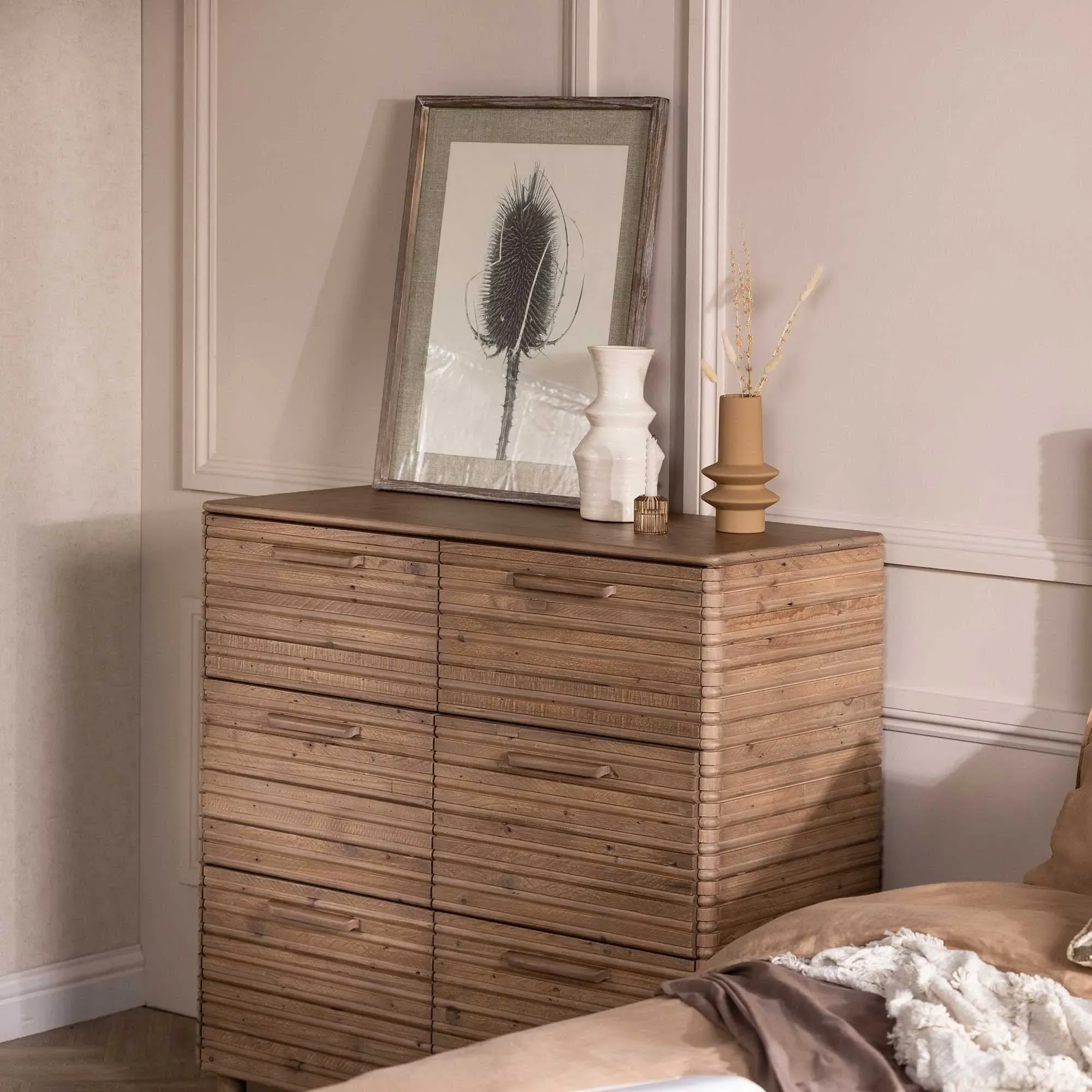 Tamia Cabinet with 6 Drawers - Brown, Wood