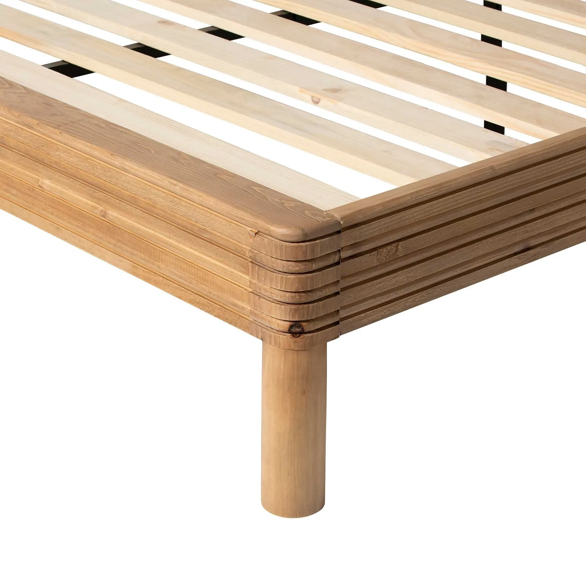 Tamia Super King Bed Frame - Brown, Reclaimed Wood