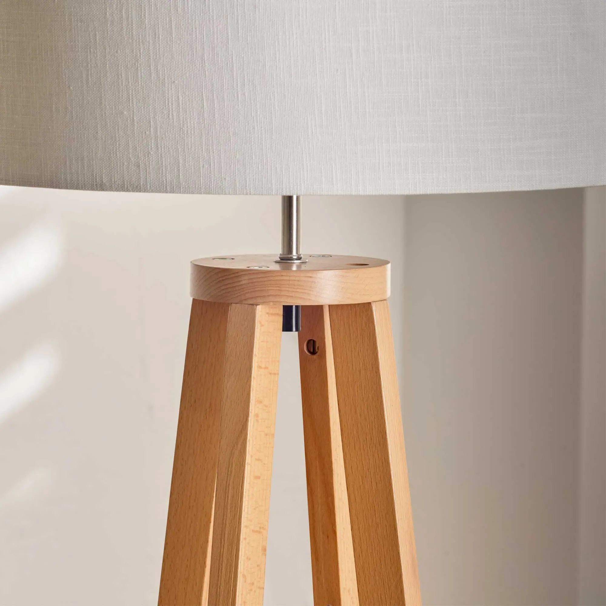 Tapered Floor Lamp - White, Wood