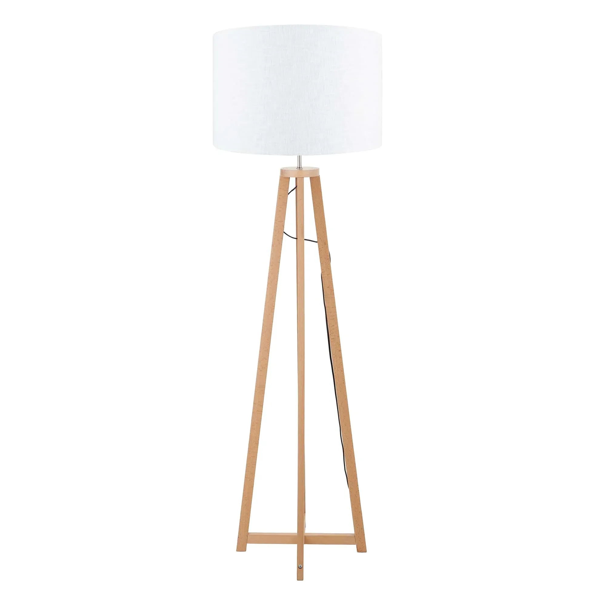 Tapered Floor Lamp - White, Wood