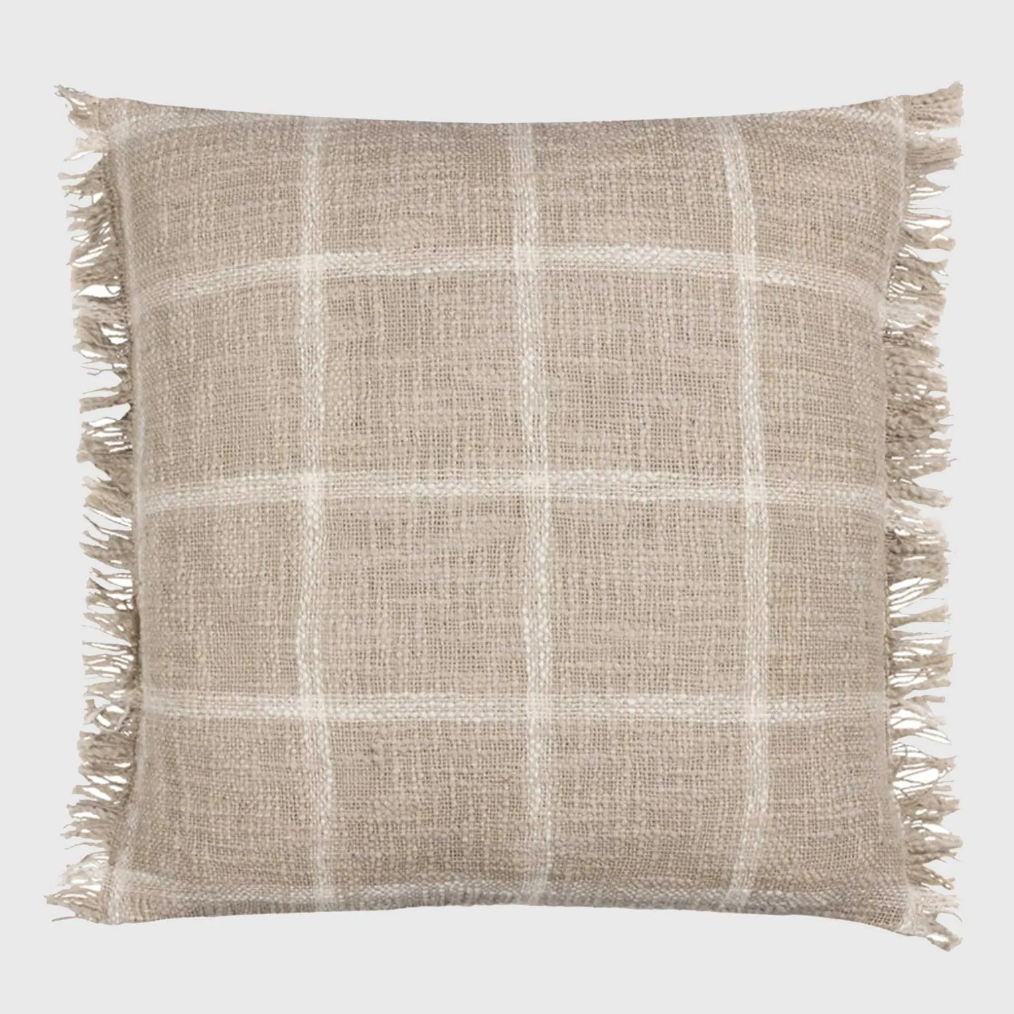 Tartan Square Cushion - Neutral, Cotton image