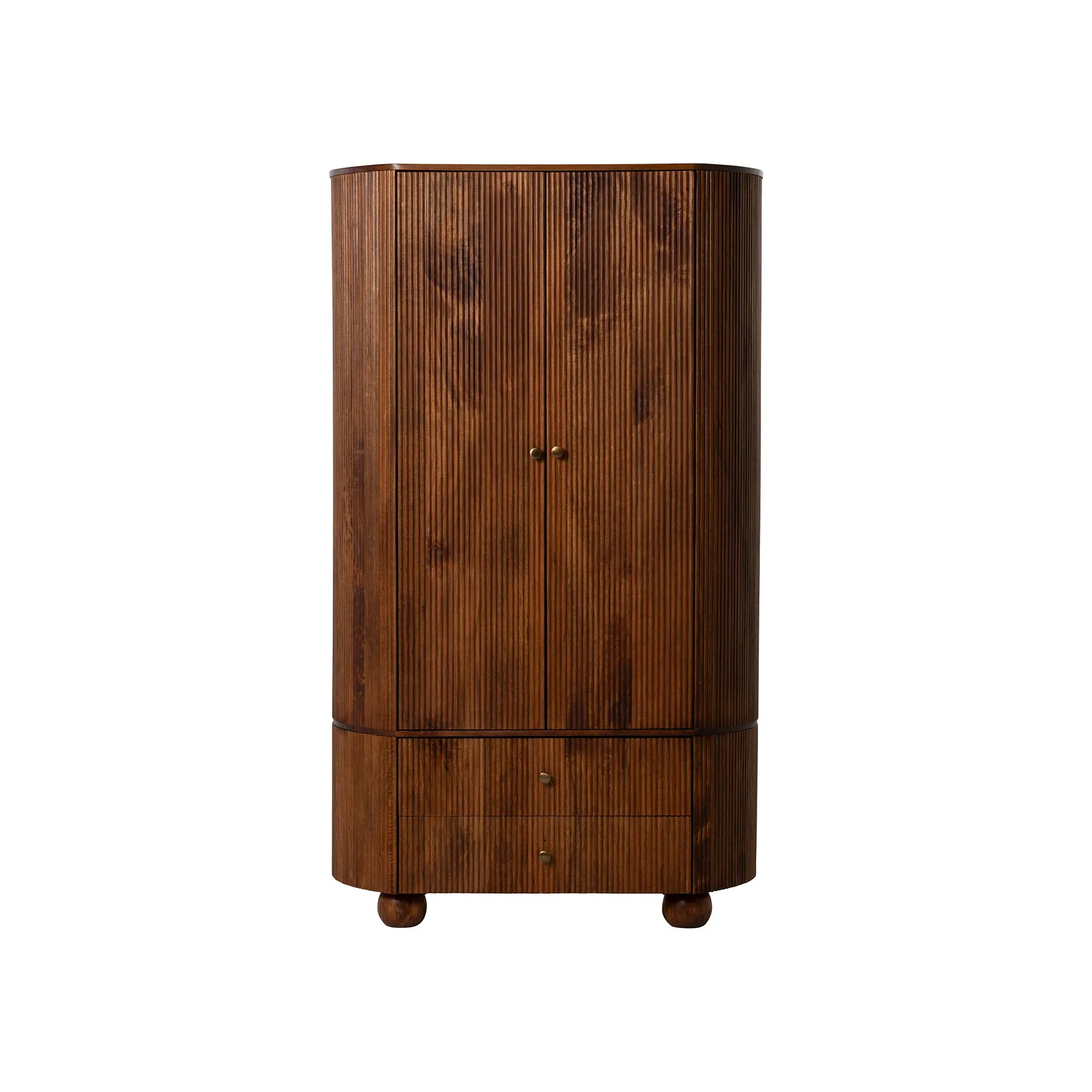 Tasso 2 Door 2 Drawer Wardrobe - Brown, Wood