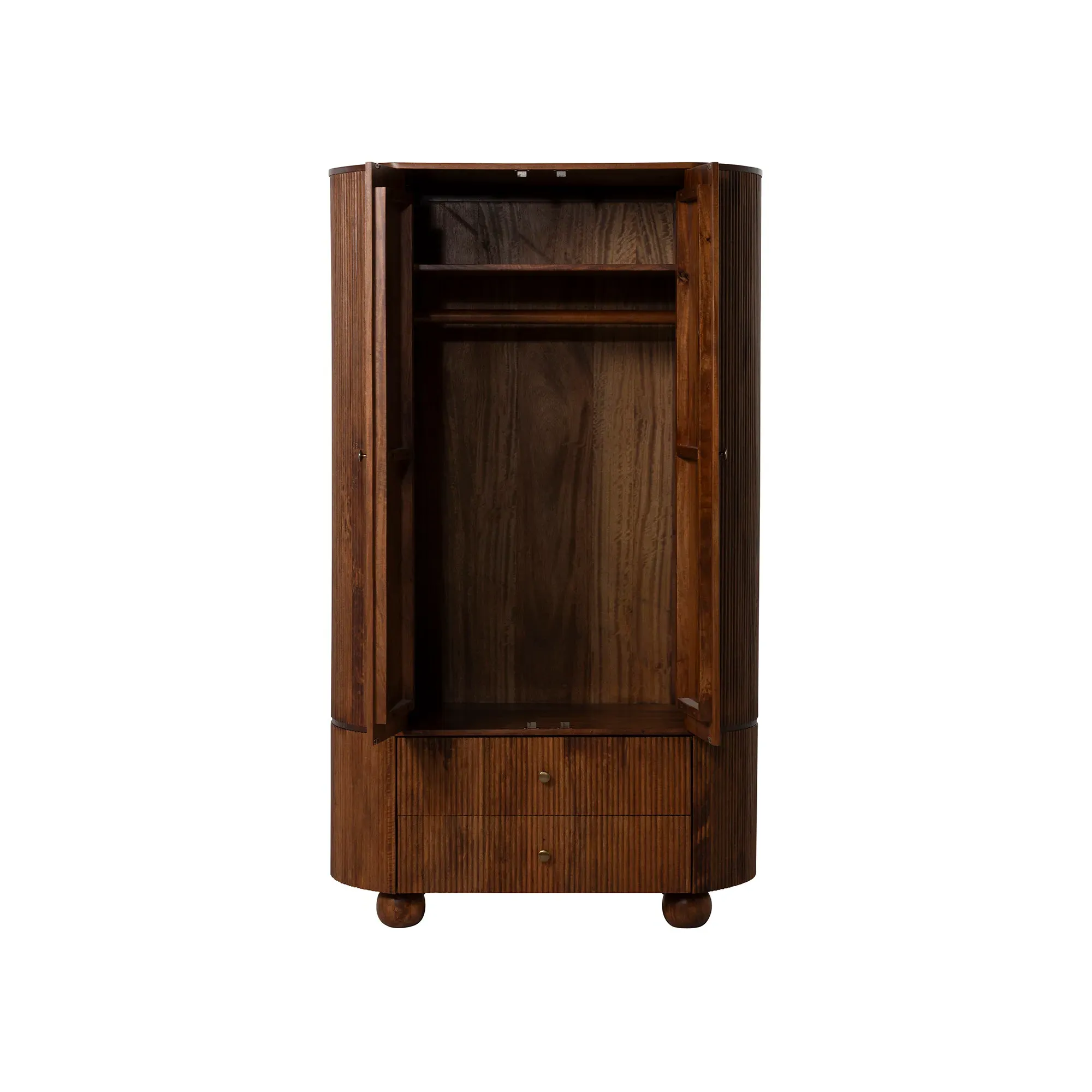 Tasso 2 Door 2 Drawer Wardrobe - Brown, Wood
