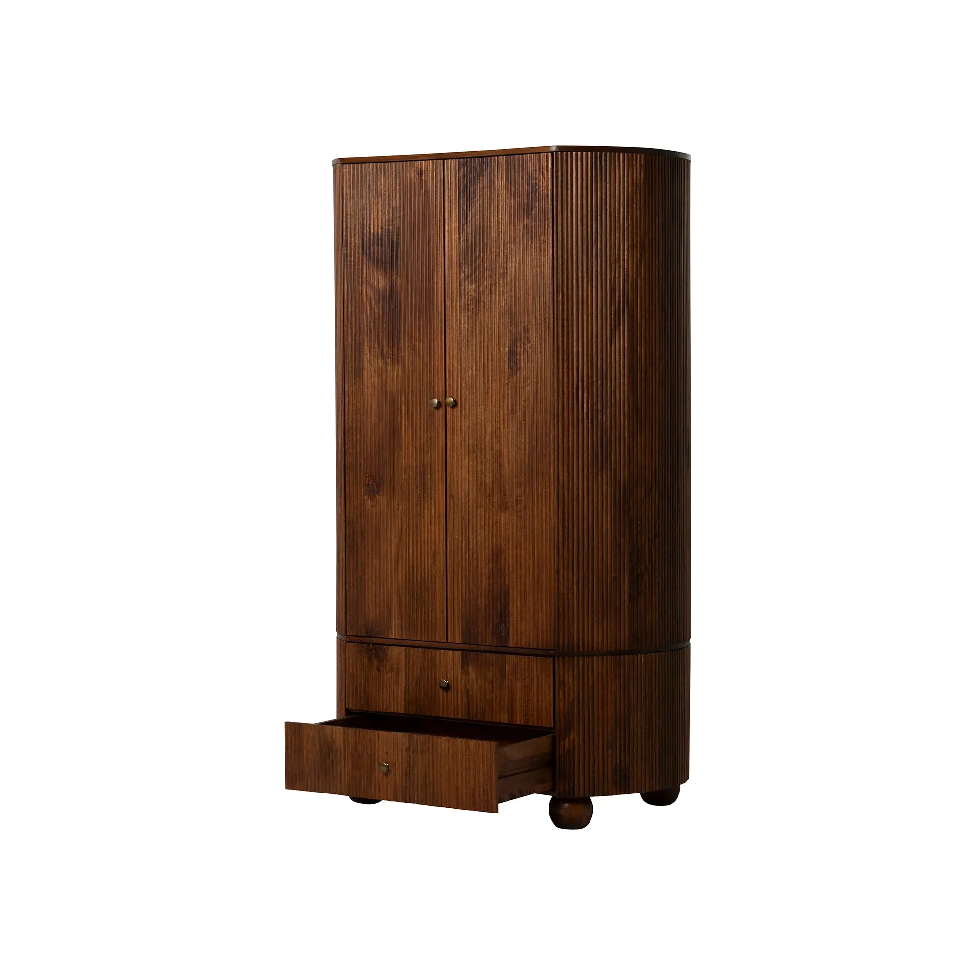 Tasso 2 Door 2 Drawer Wardrobe - Brown, Wood