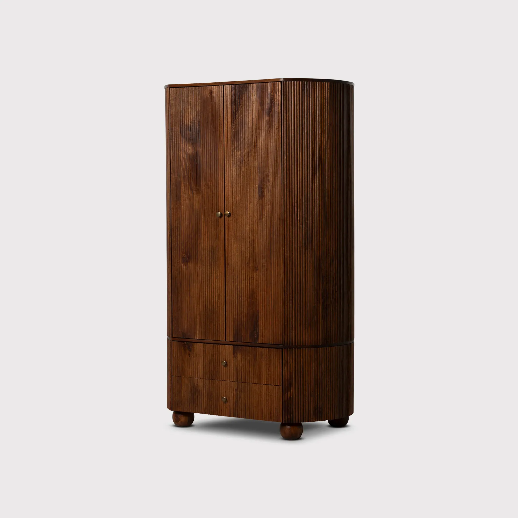 Tasso 2 Door 2 Drawer Wardrobe - Brown, Wood