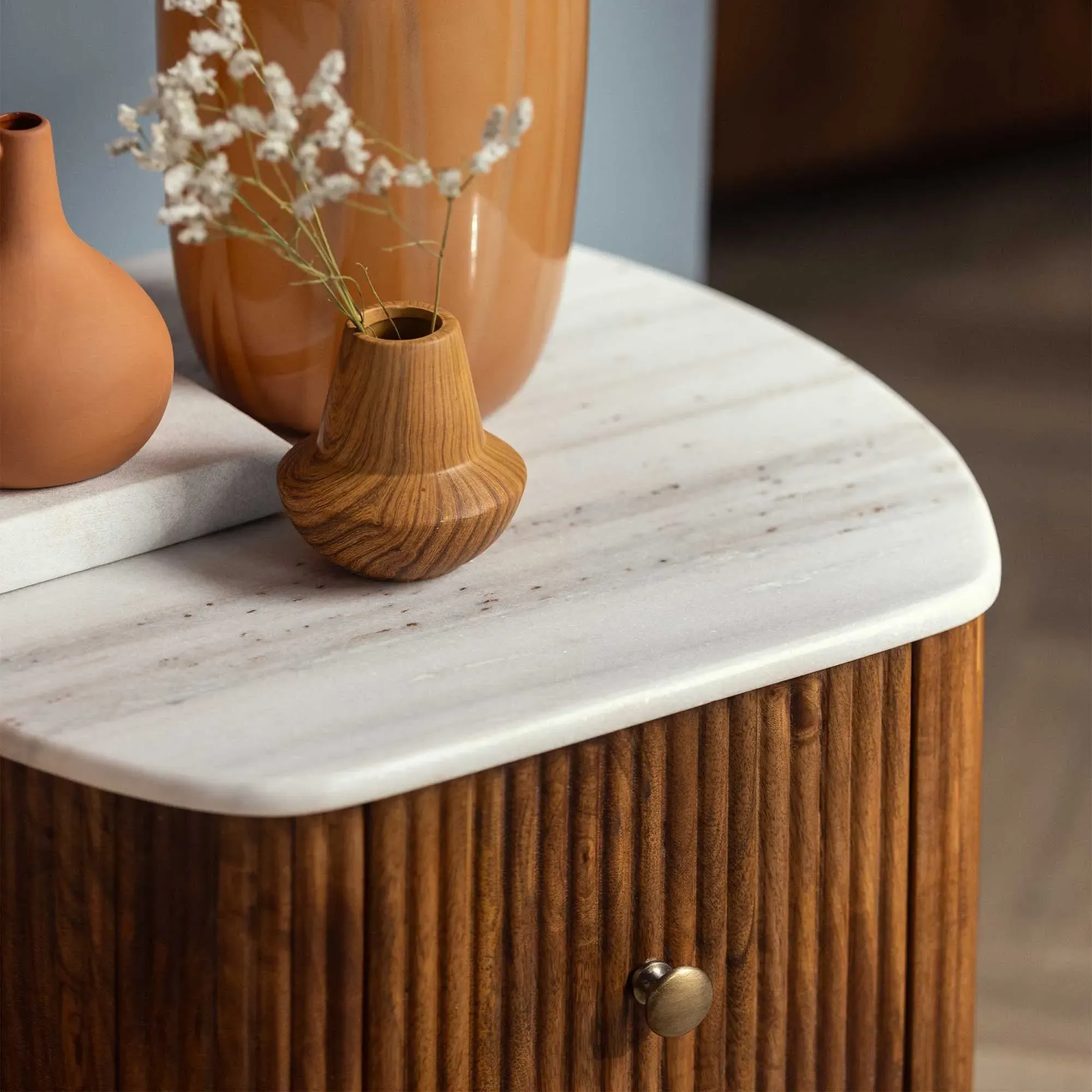 Tasso 2 Drawer Bedside Table - Brown, Wood