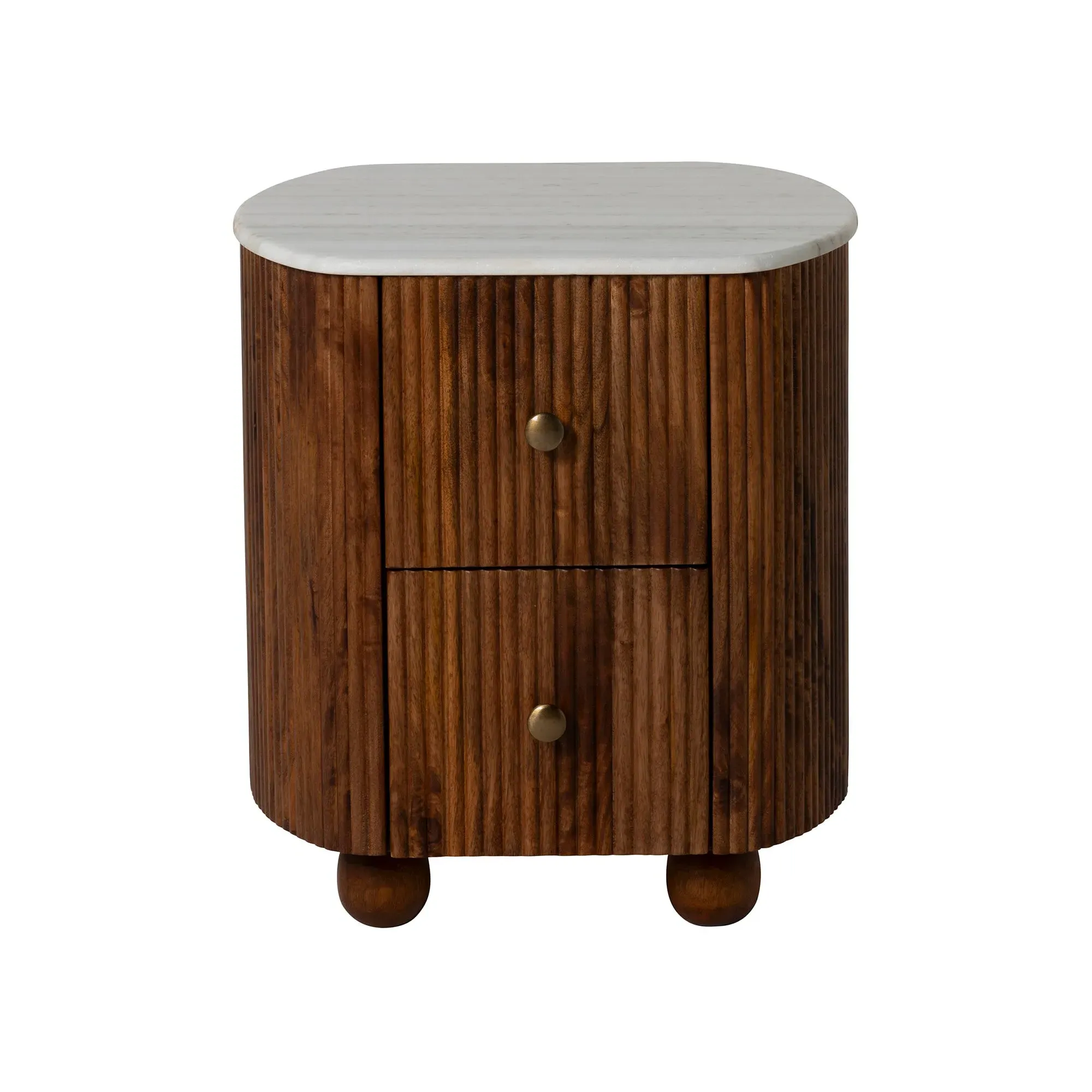 Tasso 2 Drawer Bedside Table - Brown, Wood