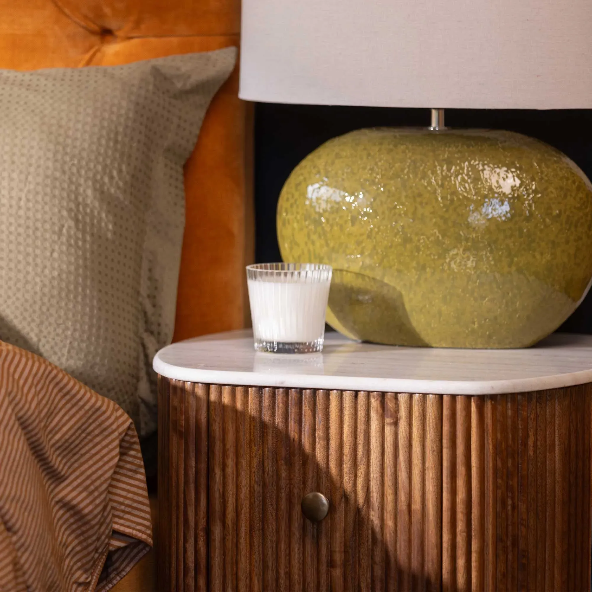 Tasso 2 Drawer Bedside Table - Brown, Wood