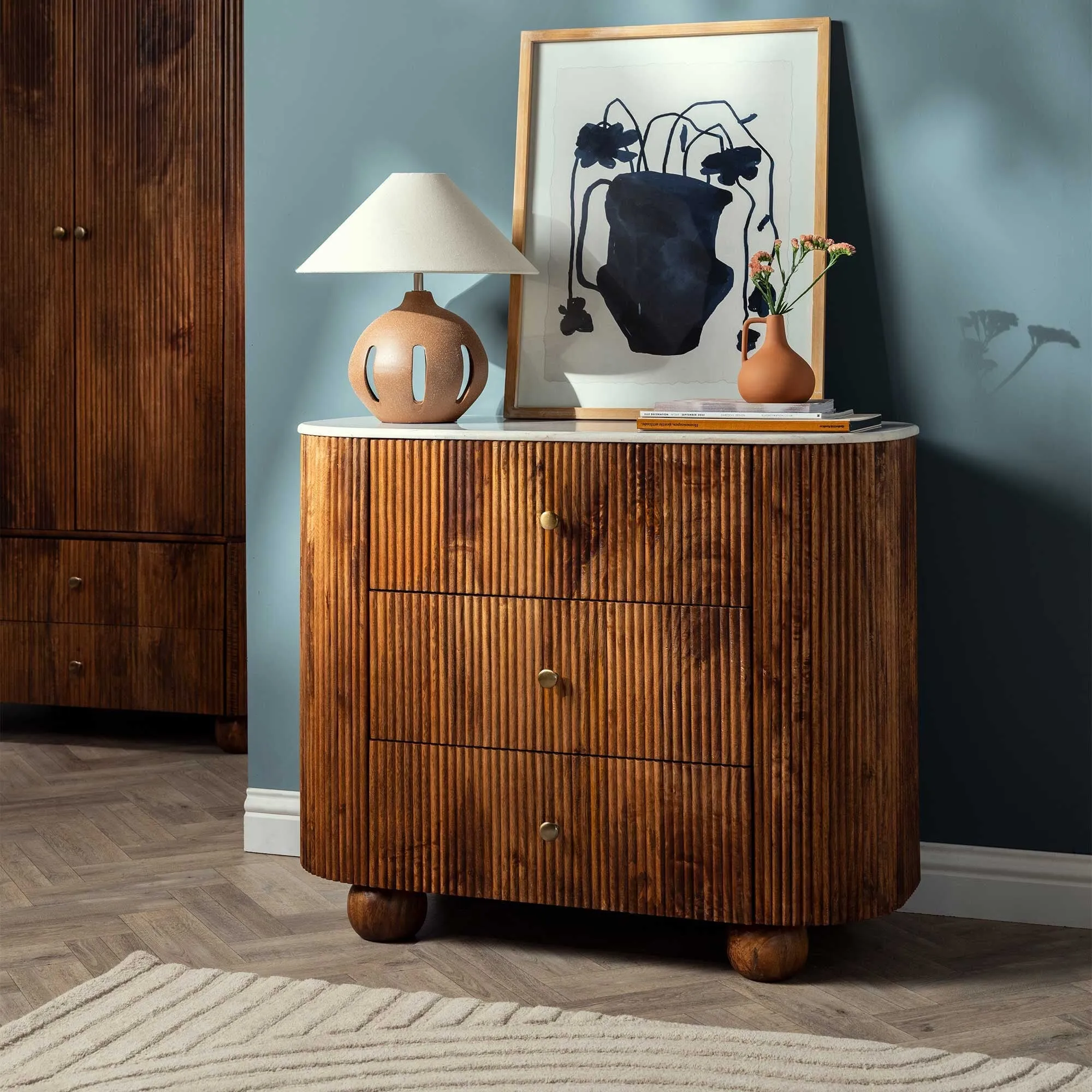 Tasso 3 Drawer Chest of Drawers - Brown, Wood