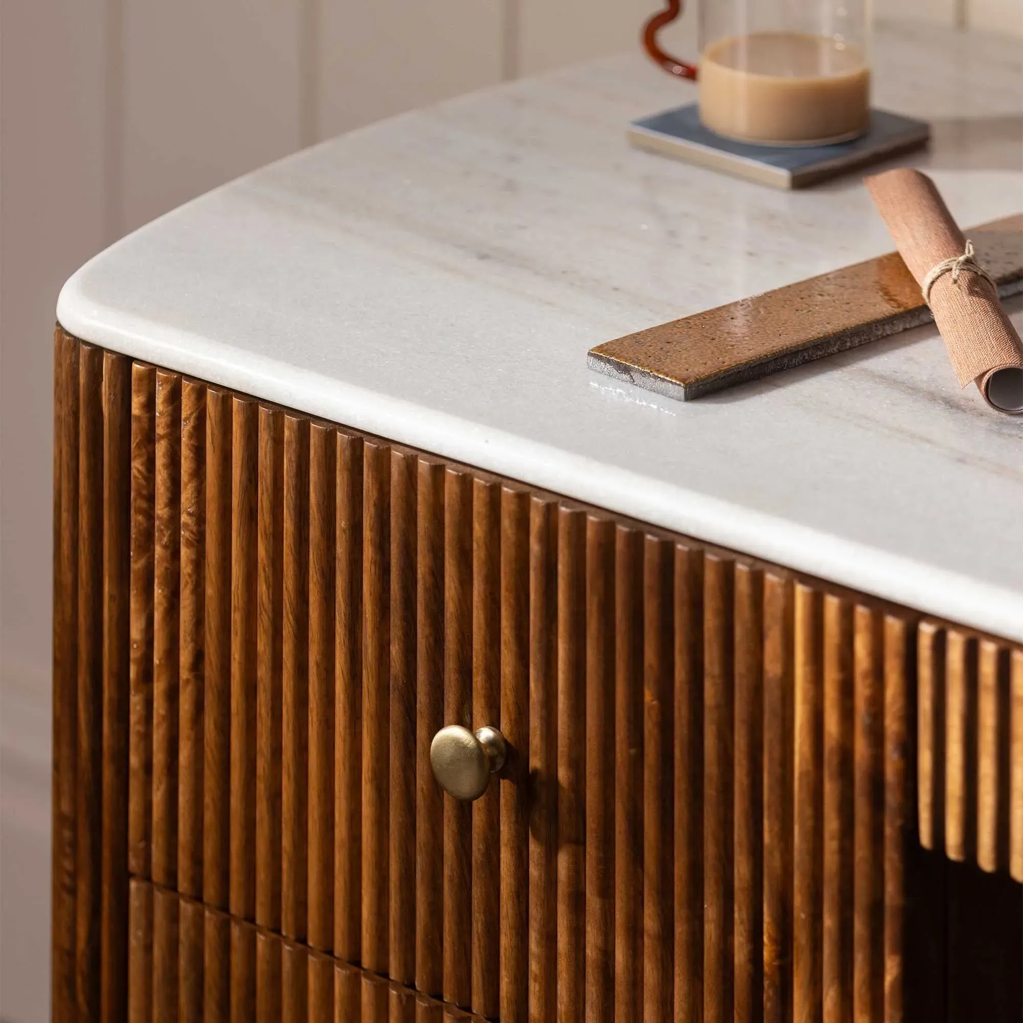 Tasso Desk with Drawer - Brown, Mango Wood