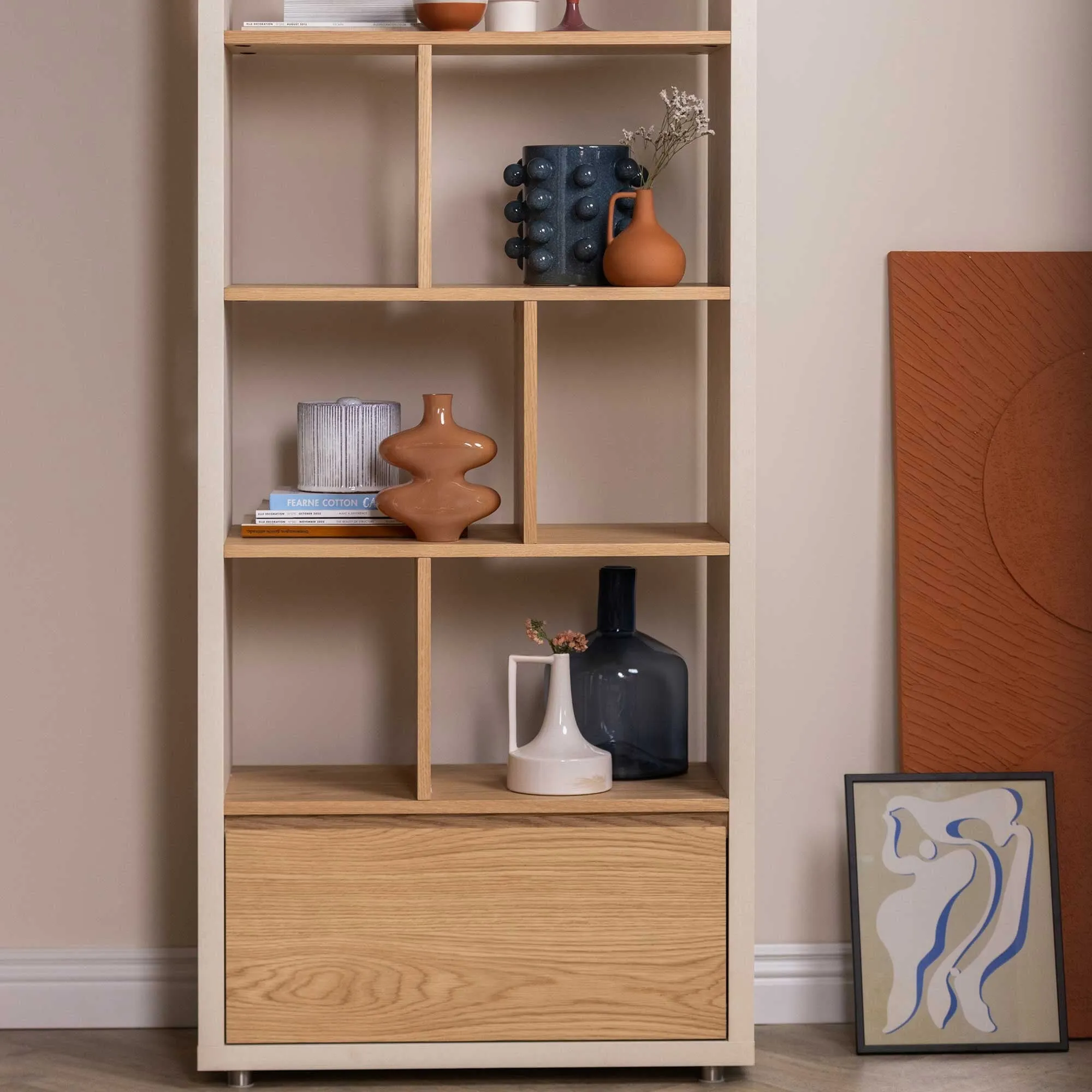 Tate Bookcase with Drawer - Brown