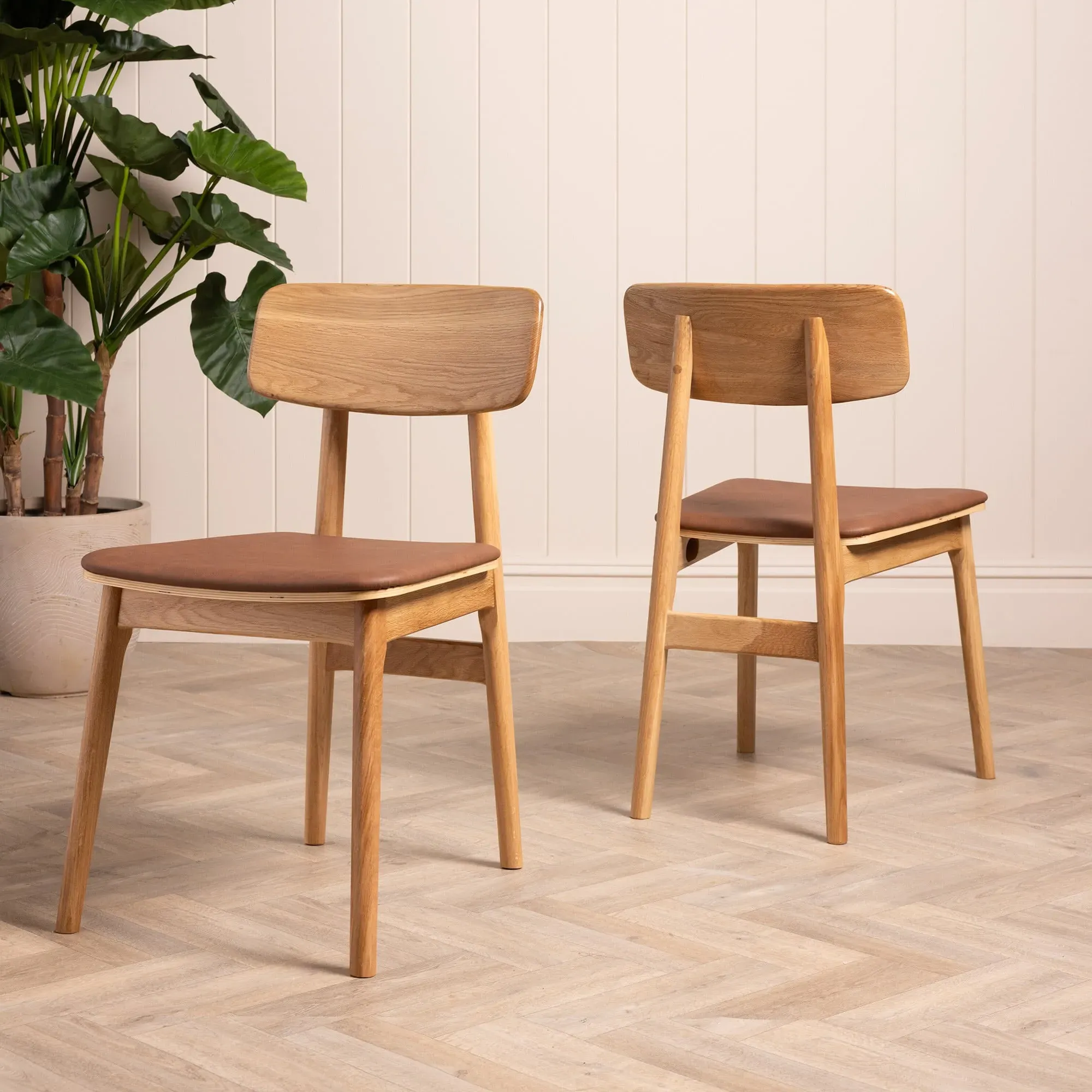 Tatum Livo Dining Chair - Brown, Oak