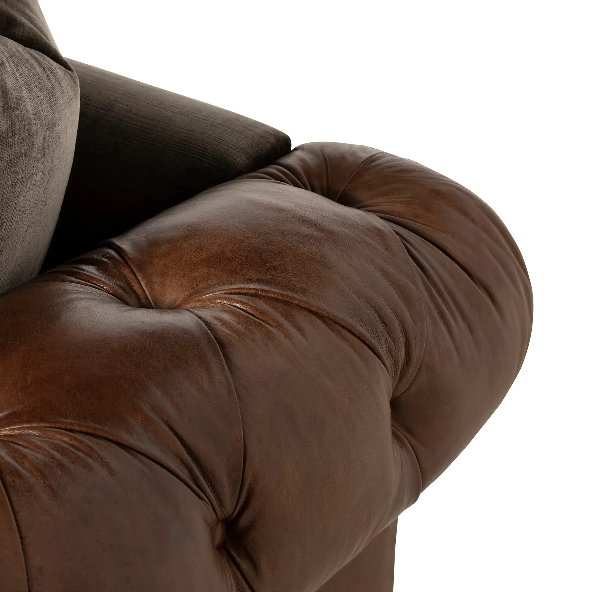 Taunton 4-Seater Sofa Split - Brown, Fabric & Leather