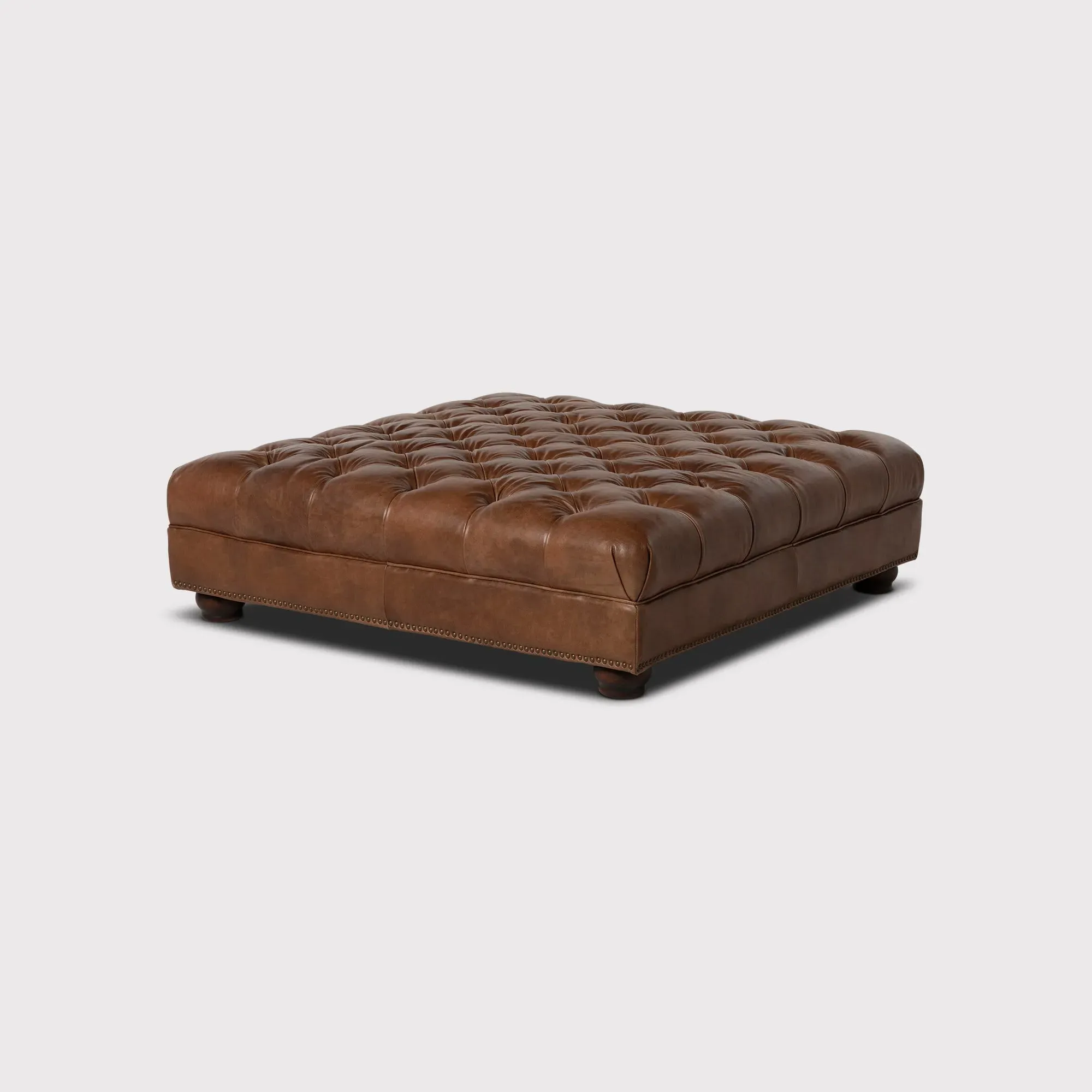 Taunton Footstool - Brown, Leather image