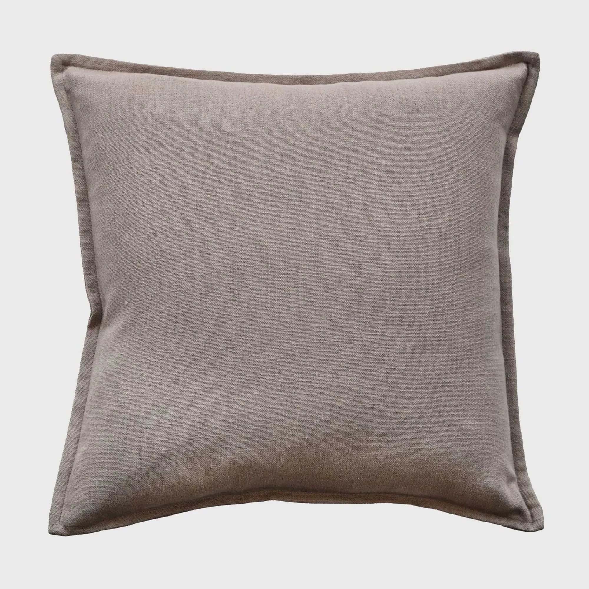 Taupe Border Square Cushion - Taupe, Polyester