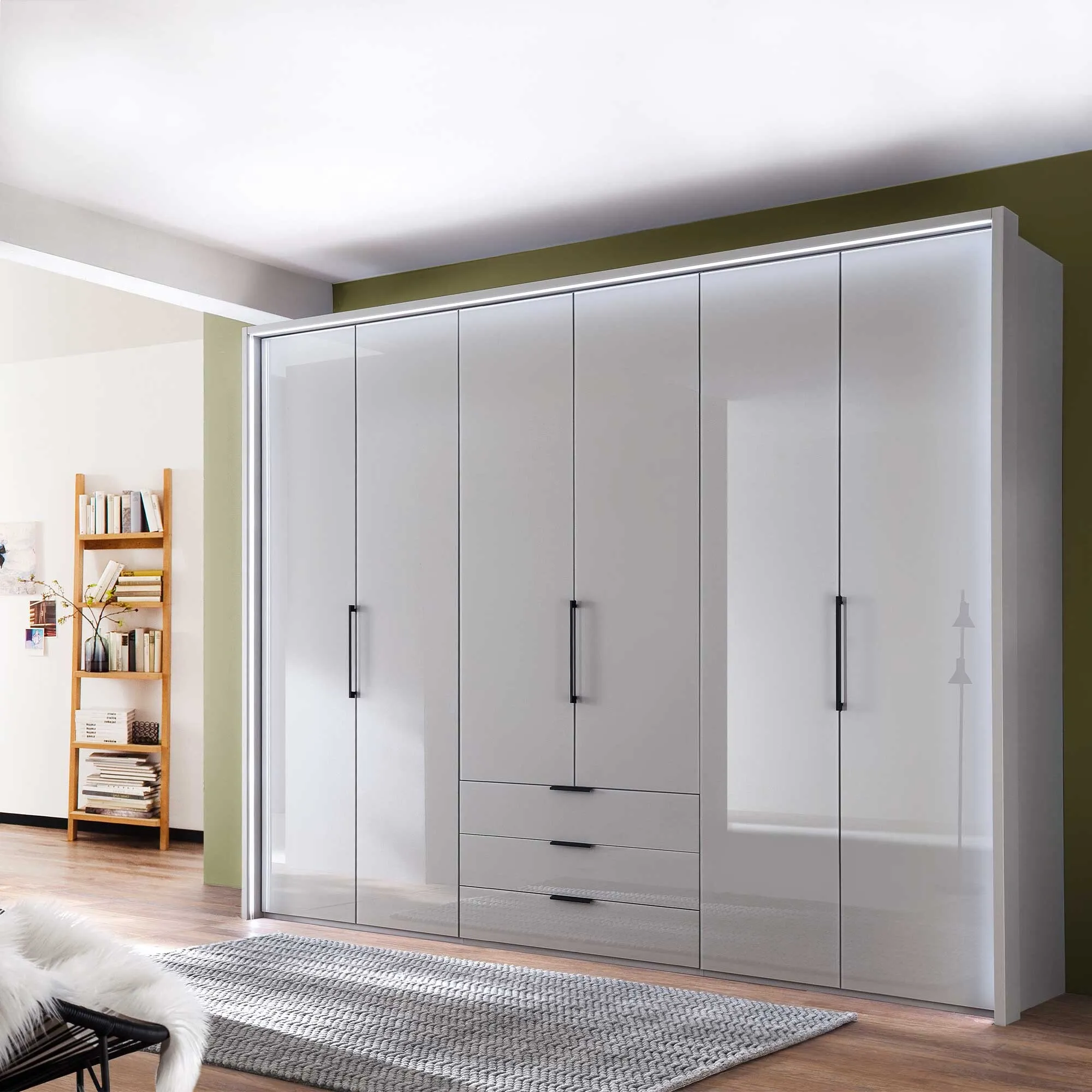 Templin 1000 6-Door Combi Wardrobe - Grey, Engineered Wood