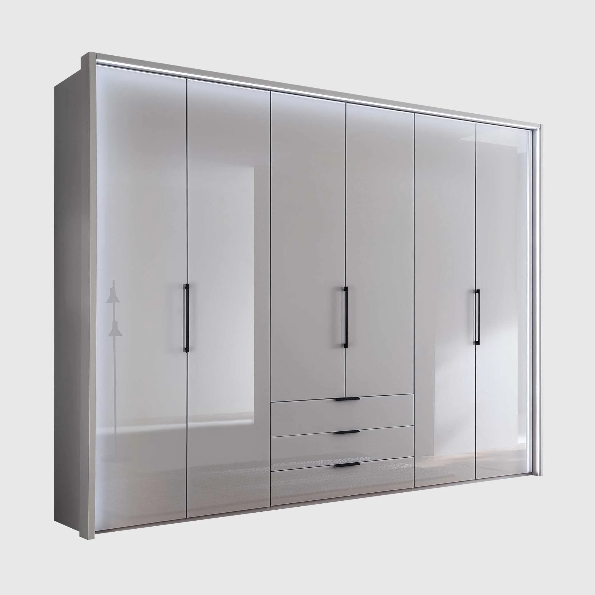 Templin 2000 6 Door Combi Wardrobe - Grey