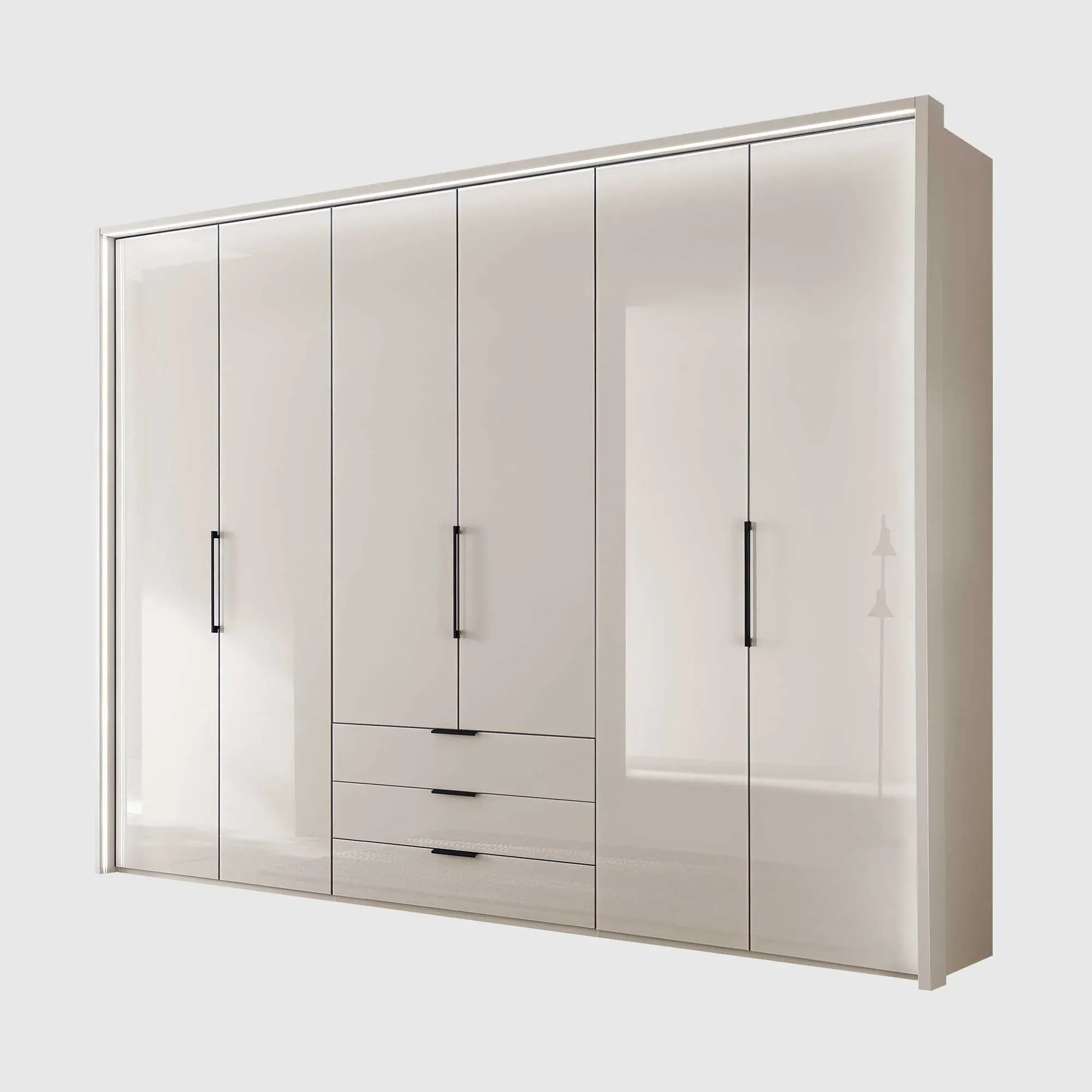Templin 2000 6 Door Combi Wardrobe - Neutral