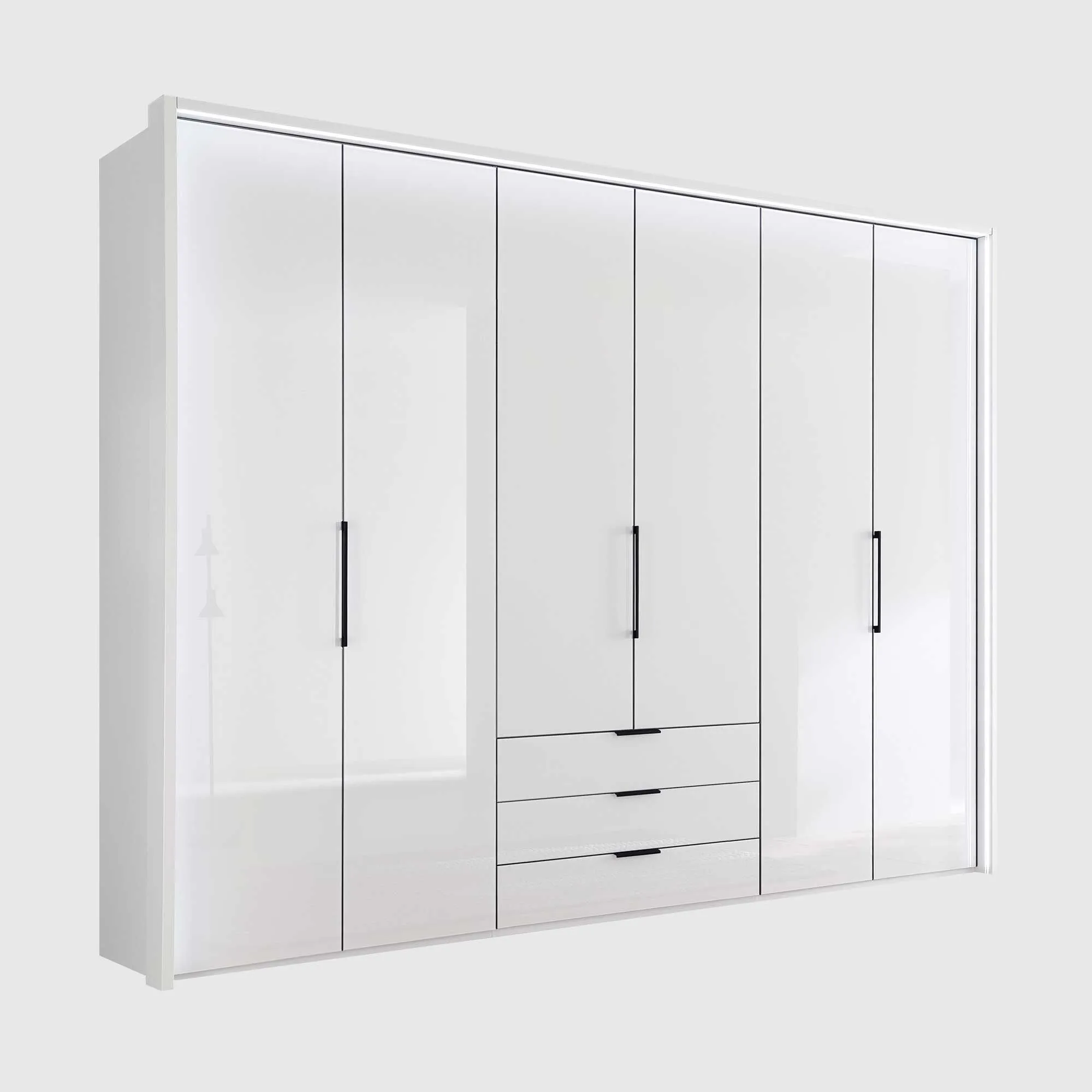 Templin 2000 6 Door Combi Wardrobe - White