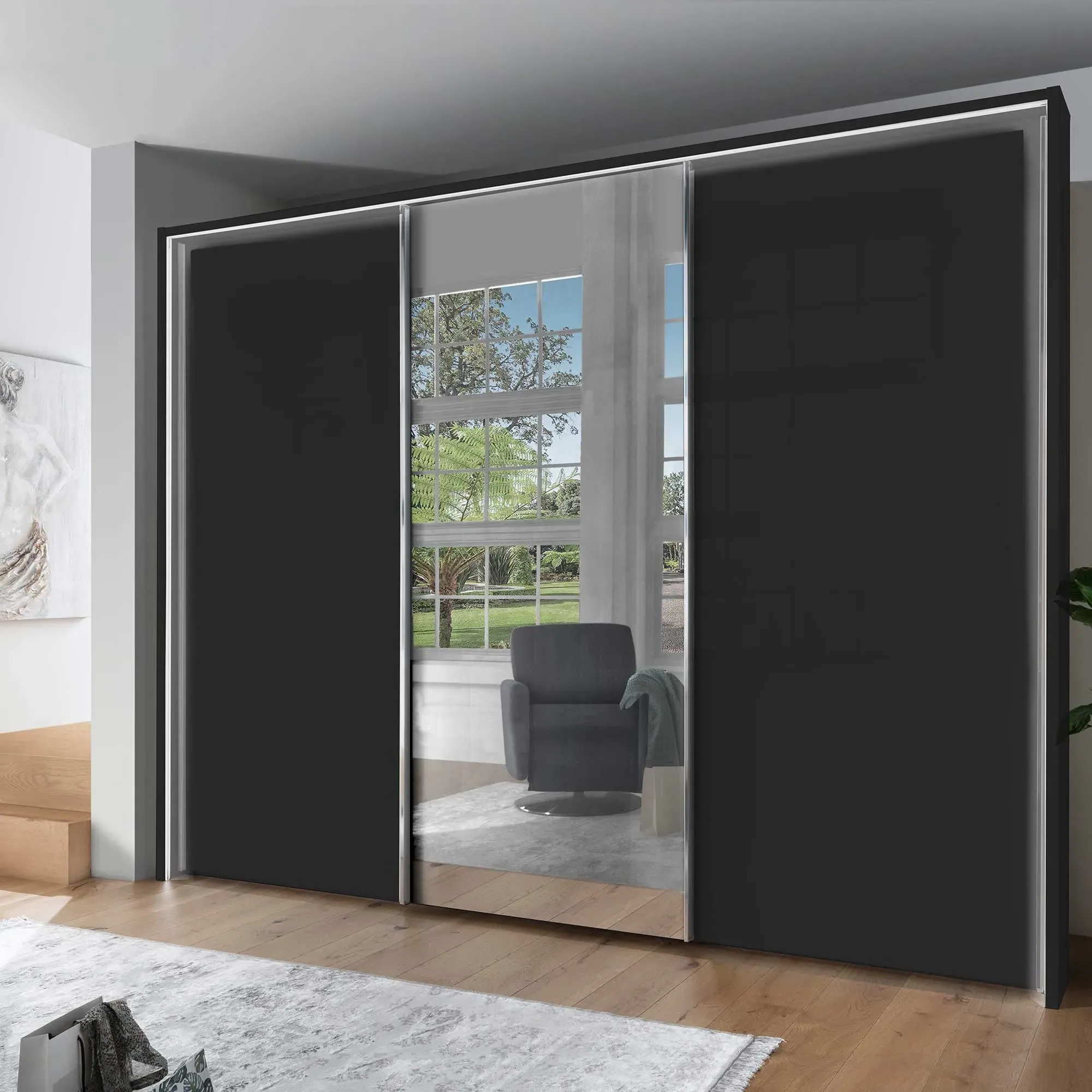 Templin 3000 3 Door Sliding Wardrobe - Grey