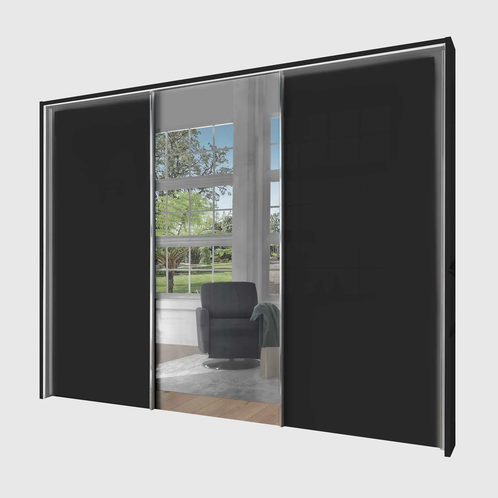 Templin 3000 3 Door Sliding Wardrobe - Grey image